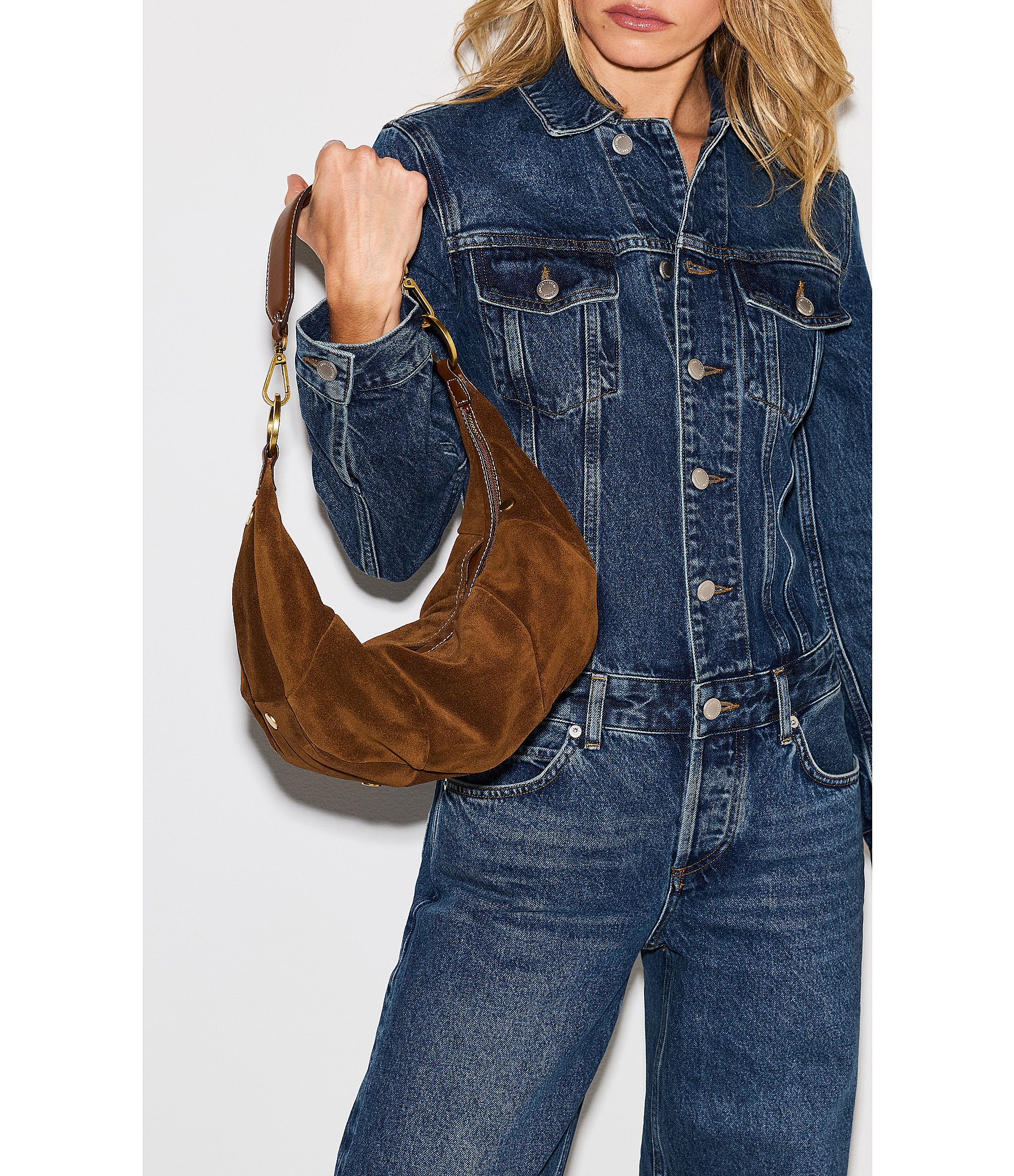 Hammitt Erica Medium Suede Croissant Shoulder Bag