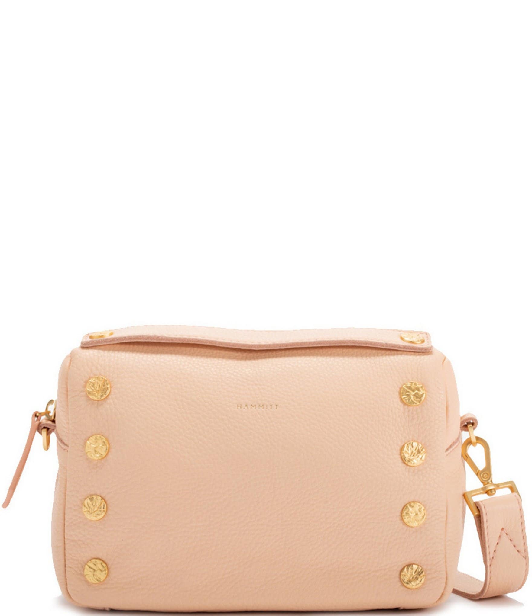 Hammitt Evan Gold Studded Pebbled Leather Crossbody Bag | Dillard's