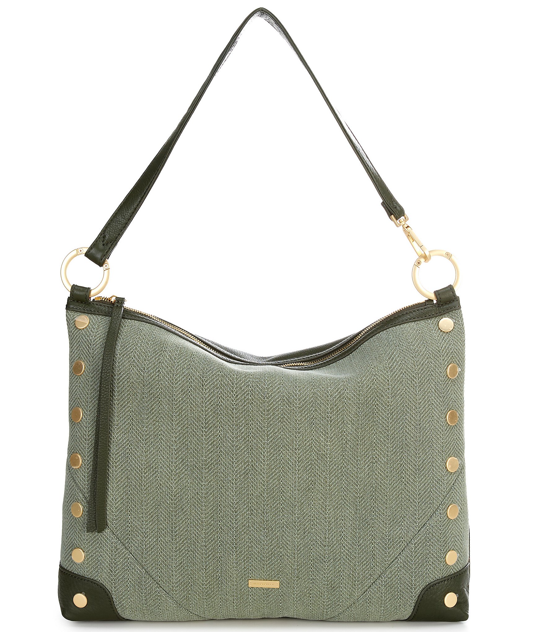 Hammitt Kyle Large Brushed Gold Canvas Shoulder Bag