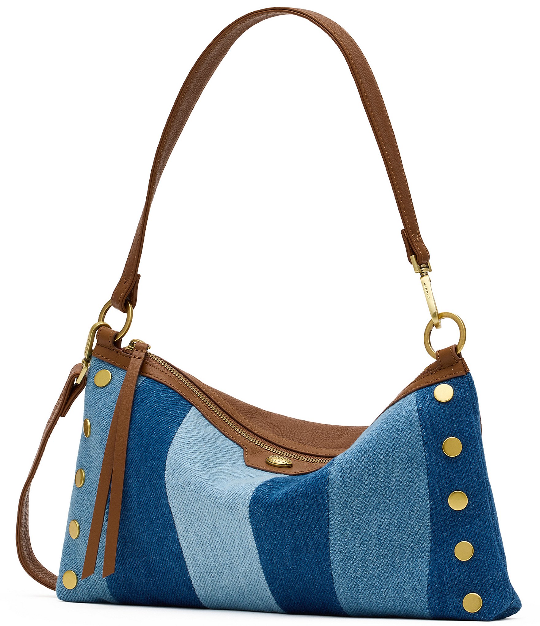 Hammitt Kyle Medium Denim Studded Shoulder Bag