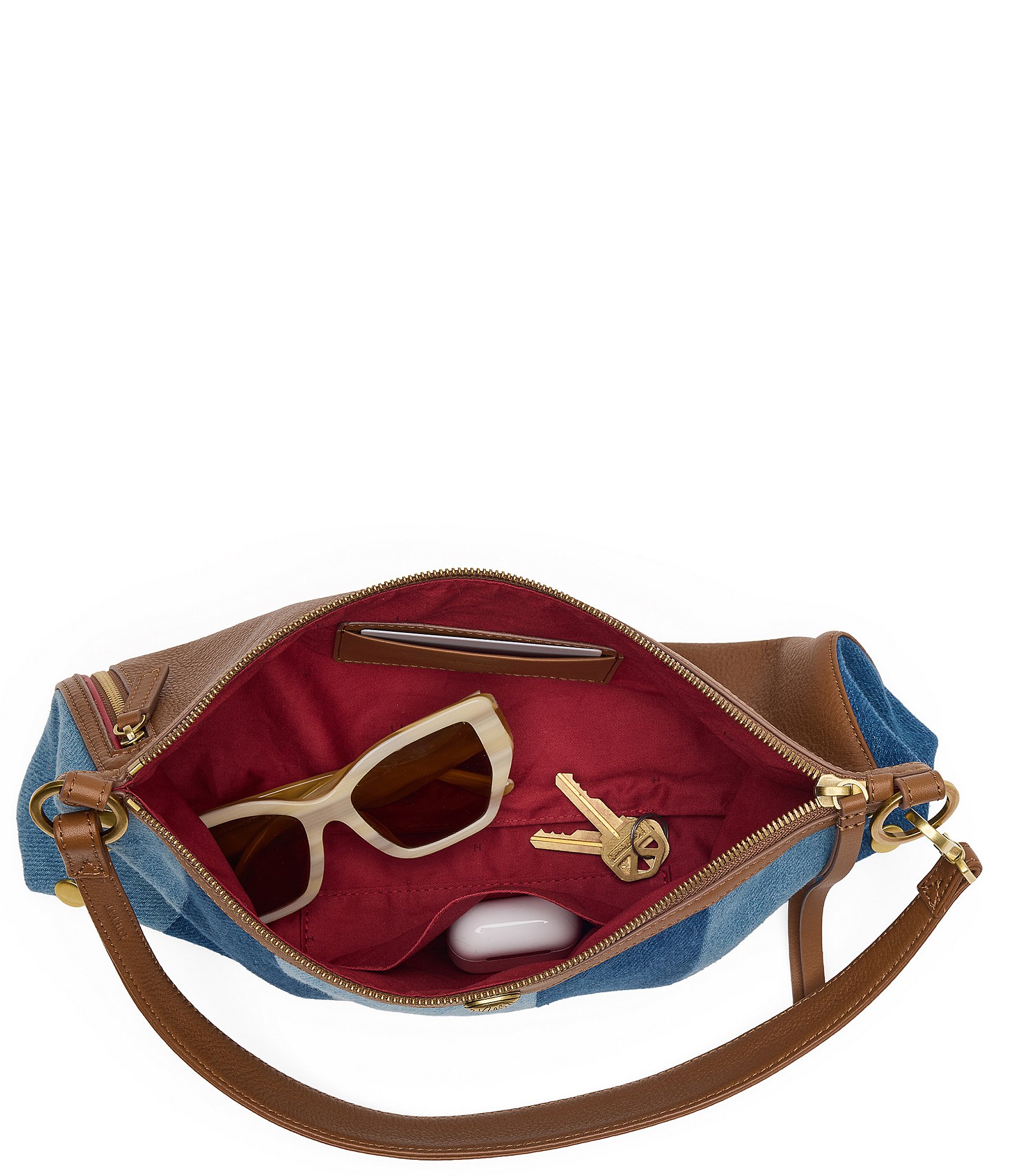 Hammitt Kyle Medium Denim Studded Shoulder Bag