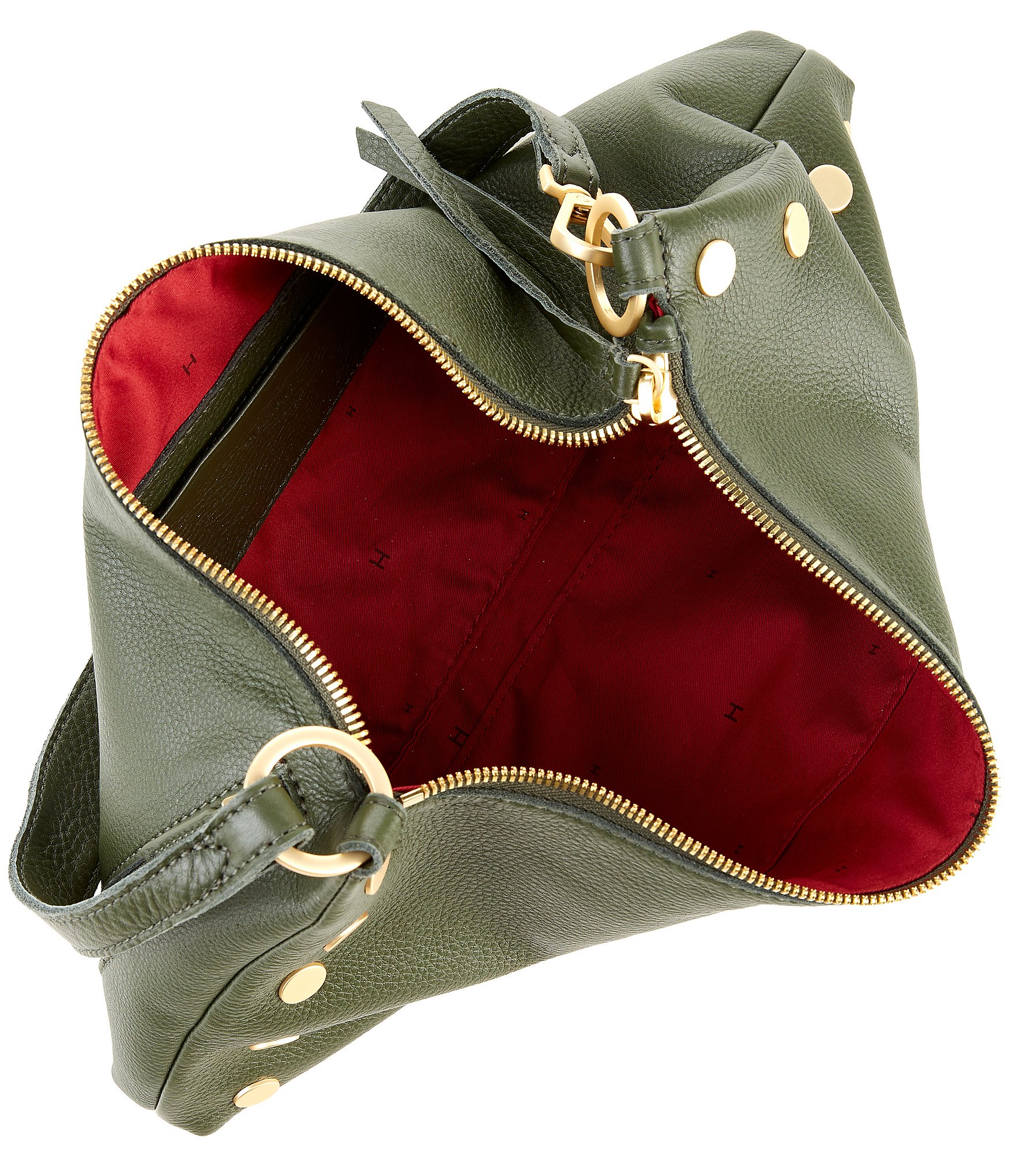 Hammitt Kyle Medium Twin Crest Pebble Brushed Gold Shoulder Bag