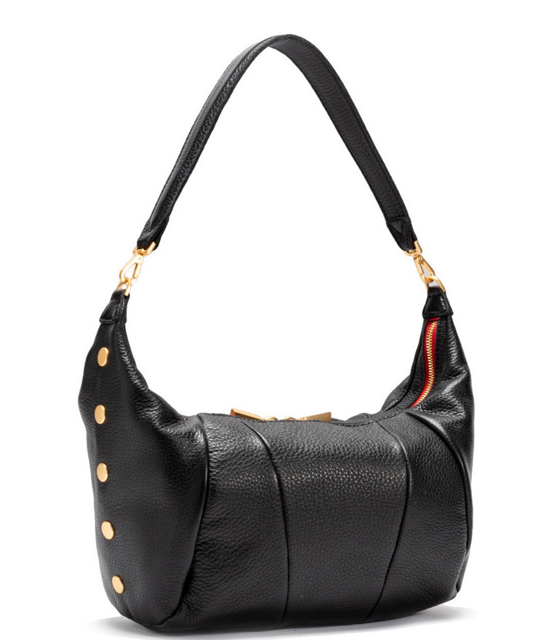 Hammitt Morgan Leather Gold Studded Shoulder Hobo Bag