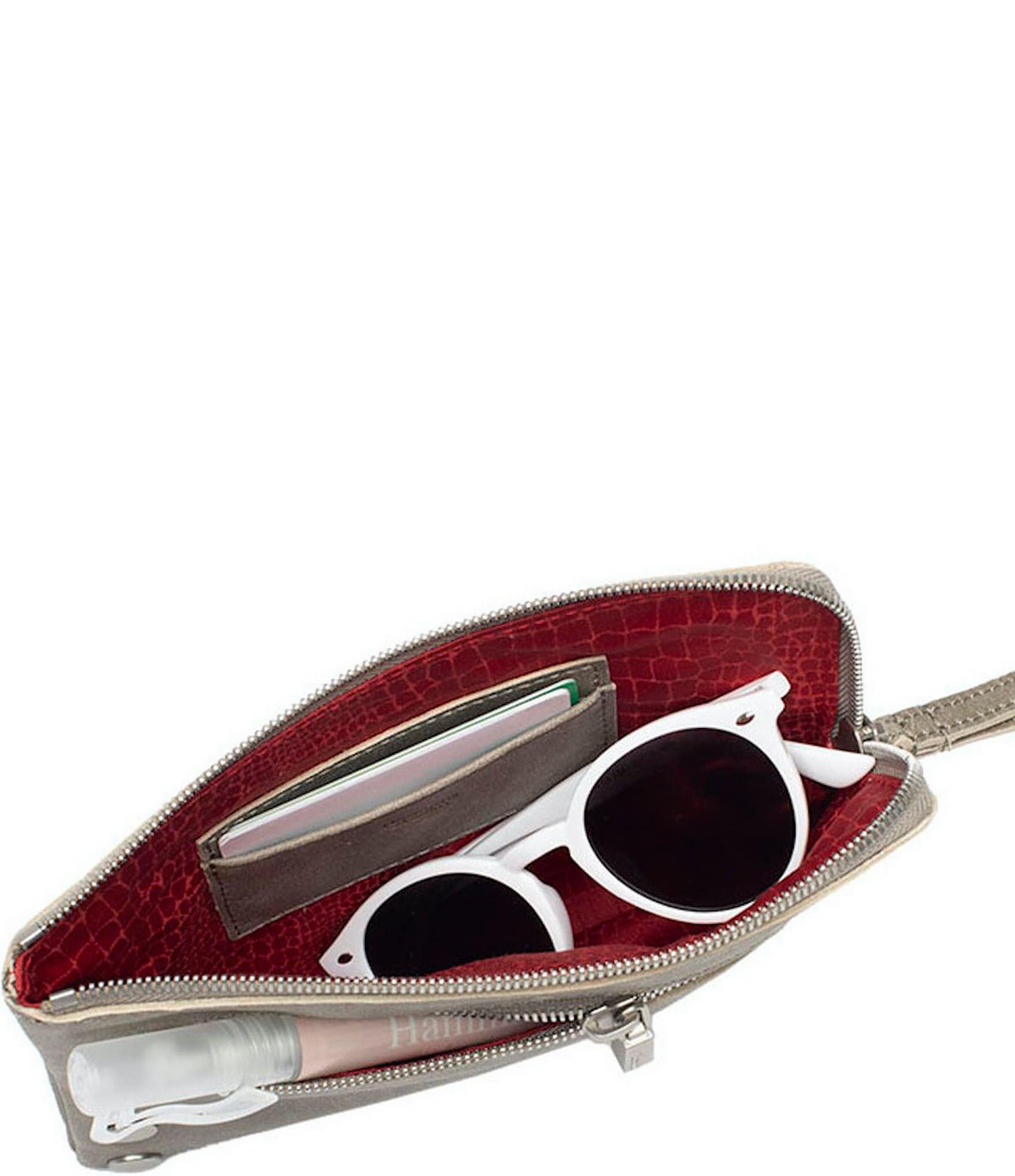 Hammitt Nash Small Convertible Red Zipper Leather Crossbody Wristlet