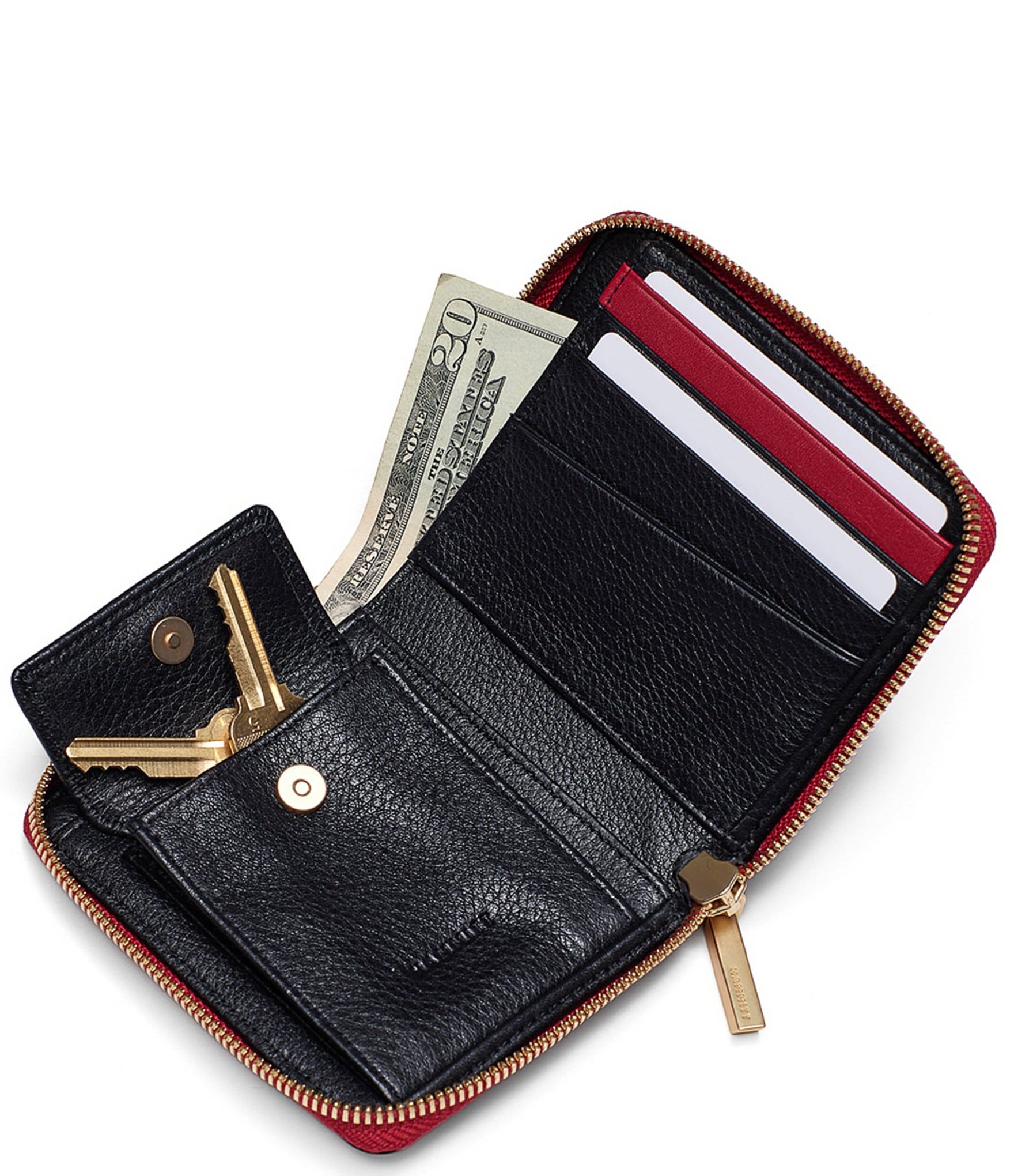 Hammitt 5 North Gold Studded Pebble Leather Wallet