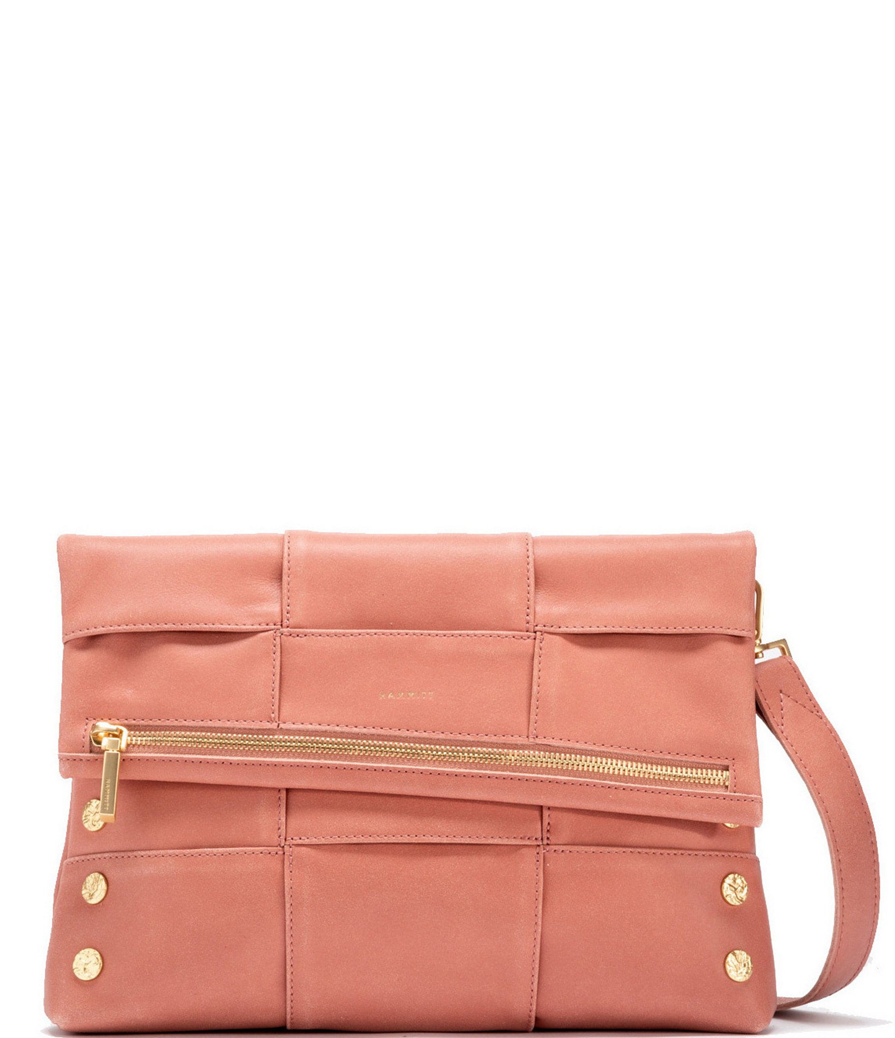 Hammitt VIP Large Gold Studded Leather Pink Crossbody Bag | Dillard's