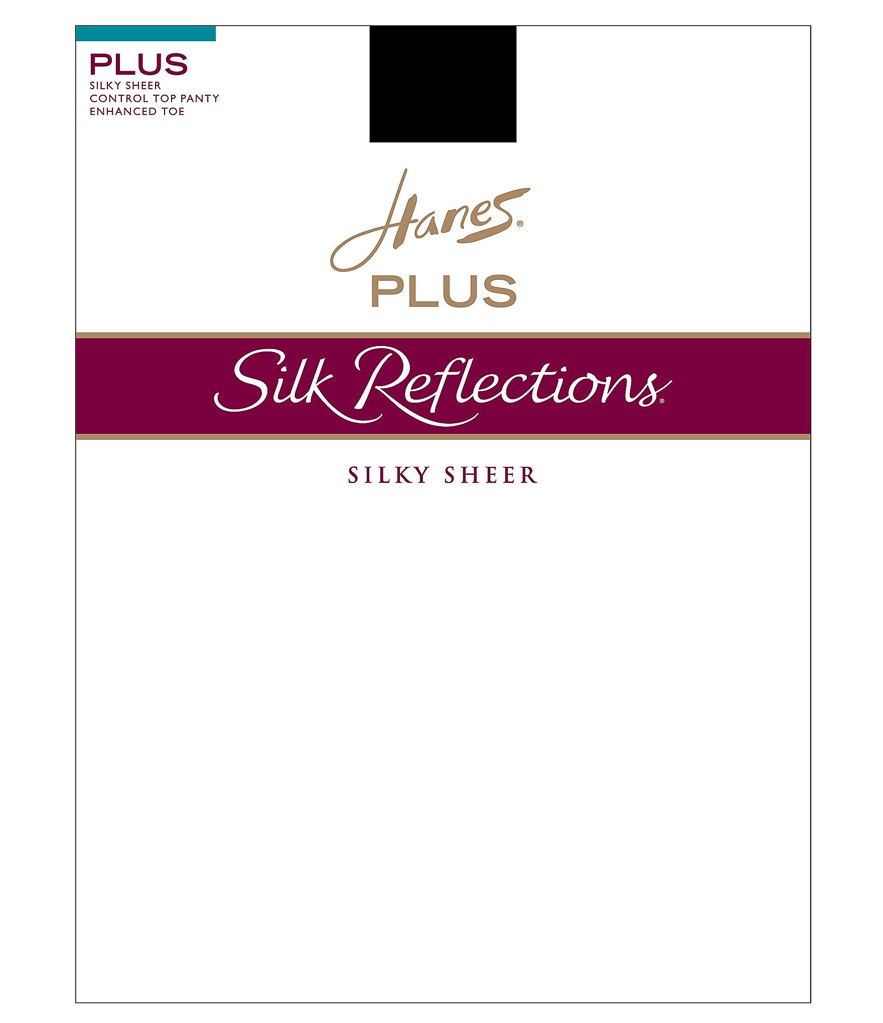 Hanes Plus Size Silk Reflections Control Top Enhanced-Toe Pantyhose