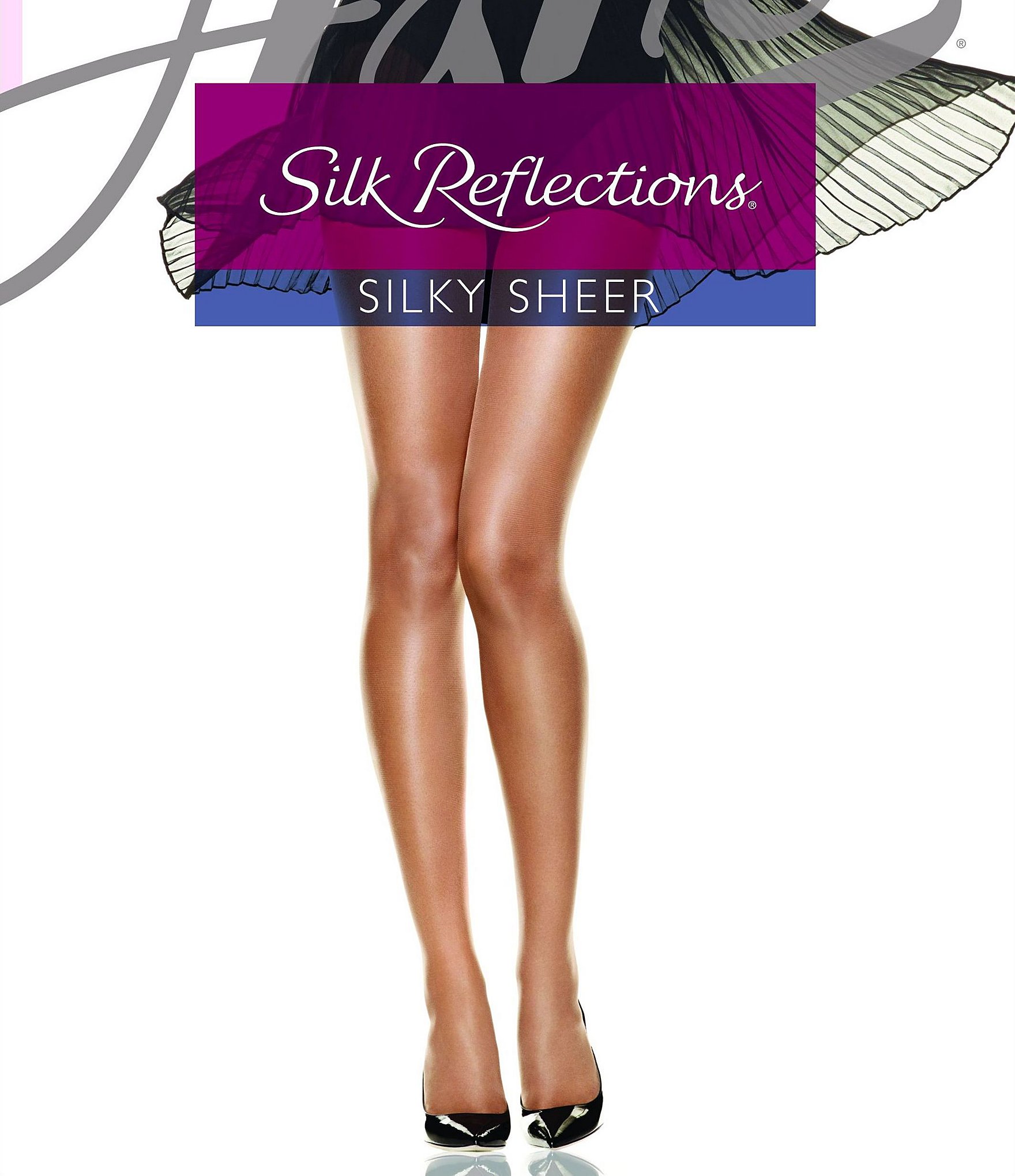 Hanes Nylons Panyhose Silk Reflections Thigh Highs Silky Sheer Sheer Toe 720 NEW