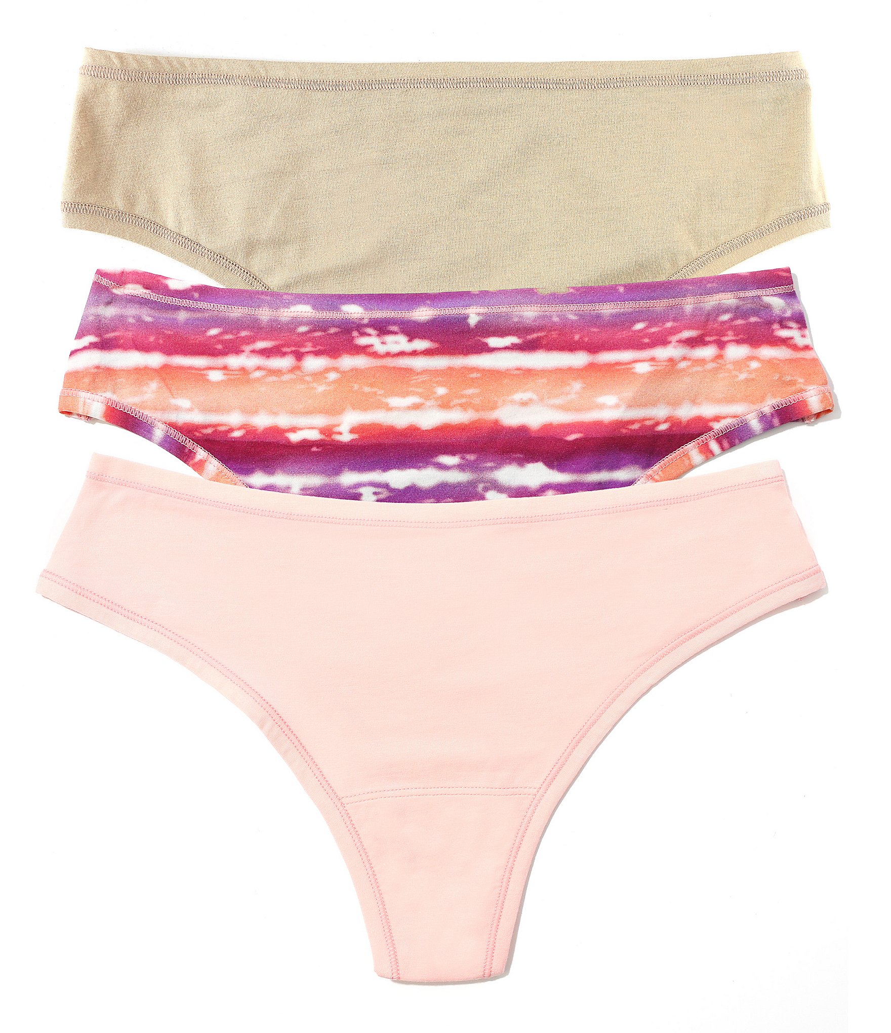 Hanky Panky PlayStretch Natural Rise Thong 3-Pack | Dillard's