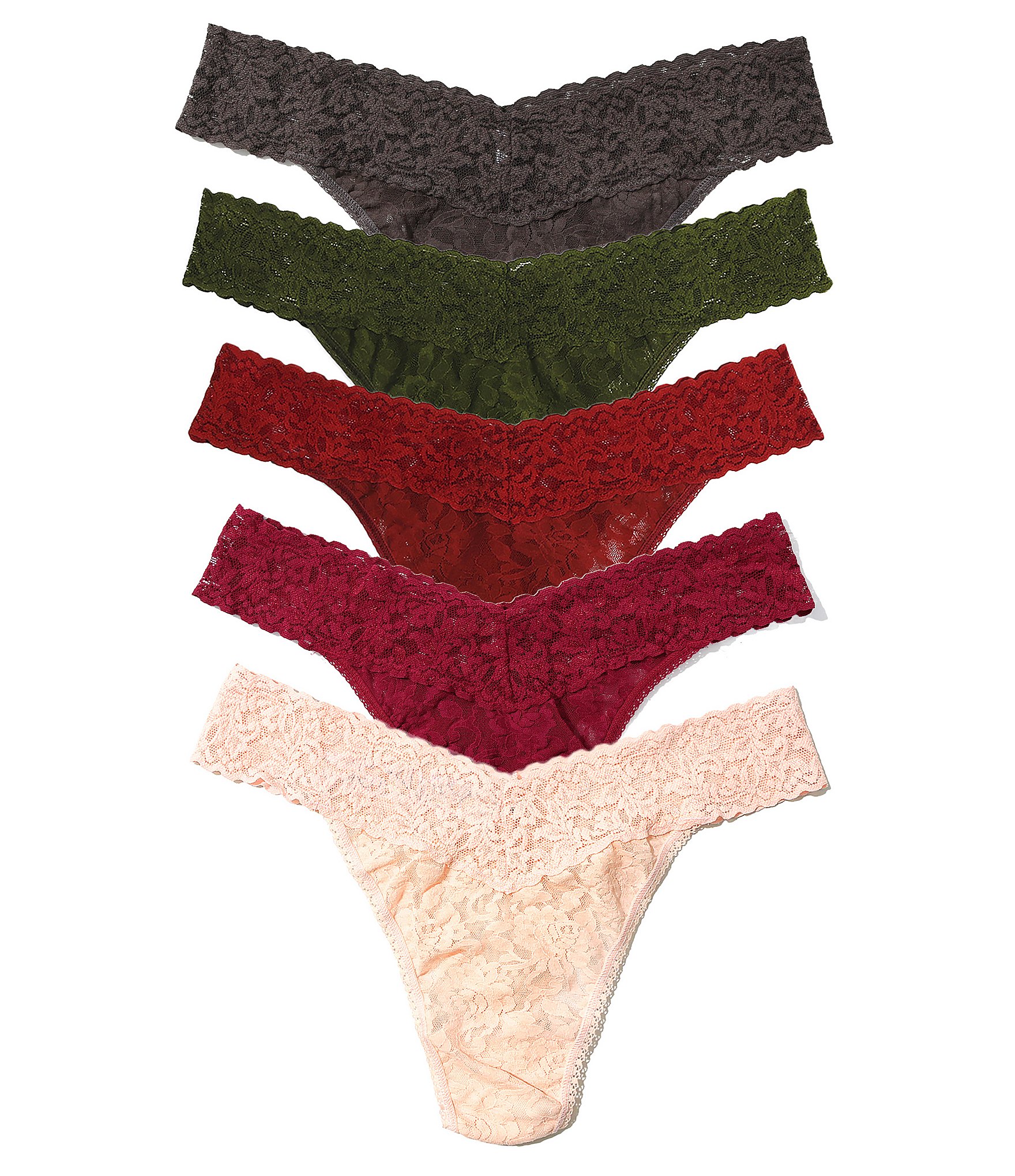 Hanky Panky Solid Signature Lace® Original Rise Thong 5-Pack
