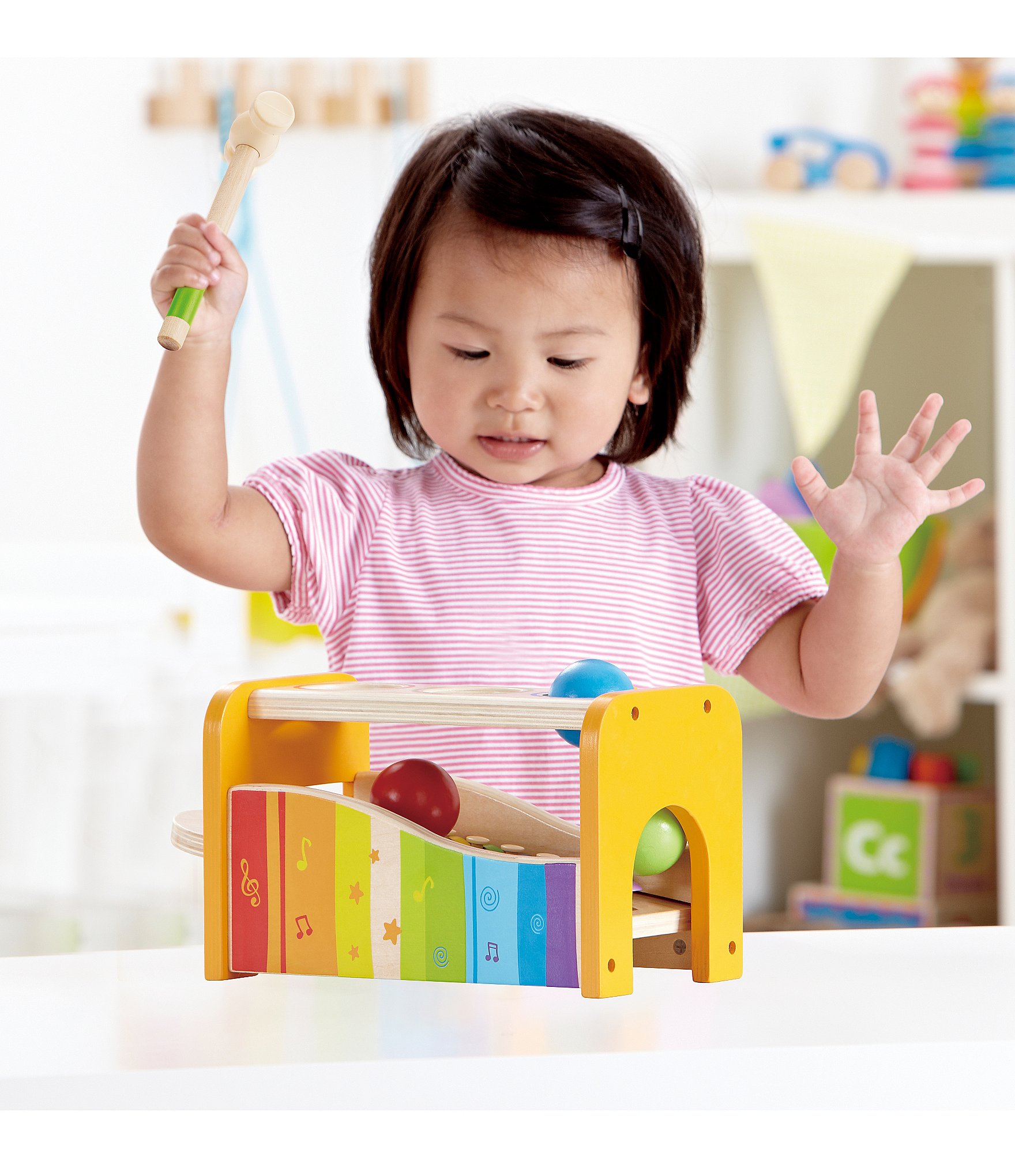 Hape Instrumental Pound And Tap Music Bench Toy