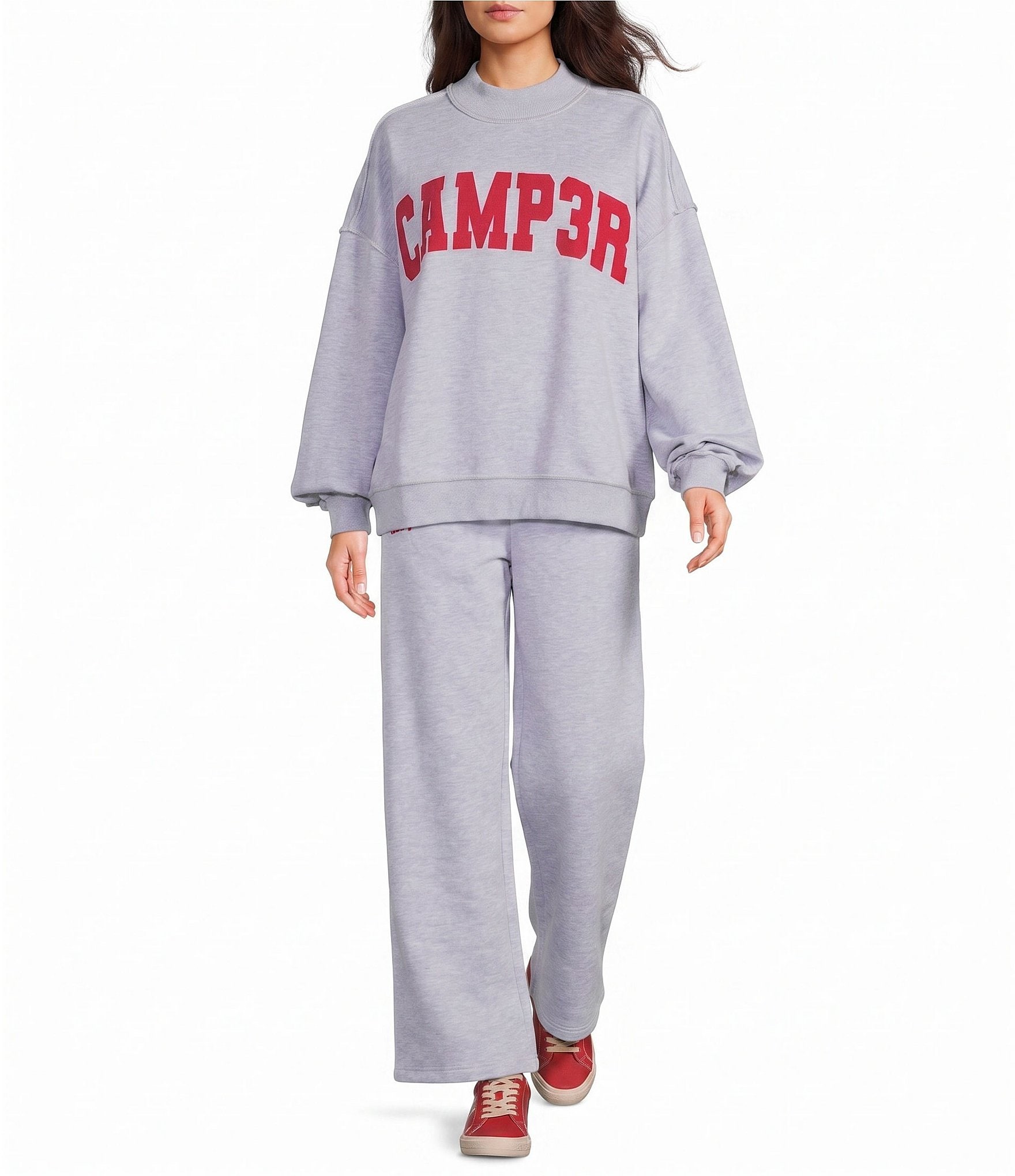 Happy Camp3r Mock Neck Pullover Coordinating Sweatshirt
