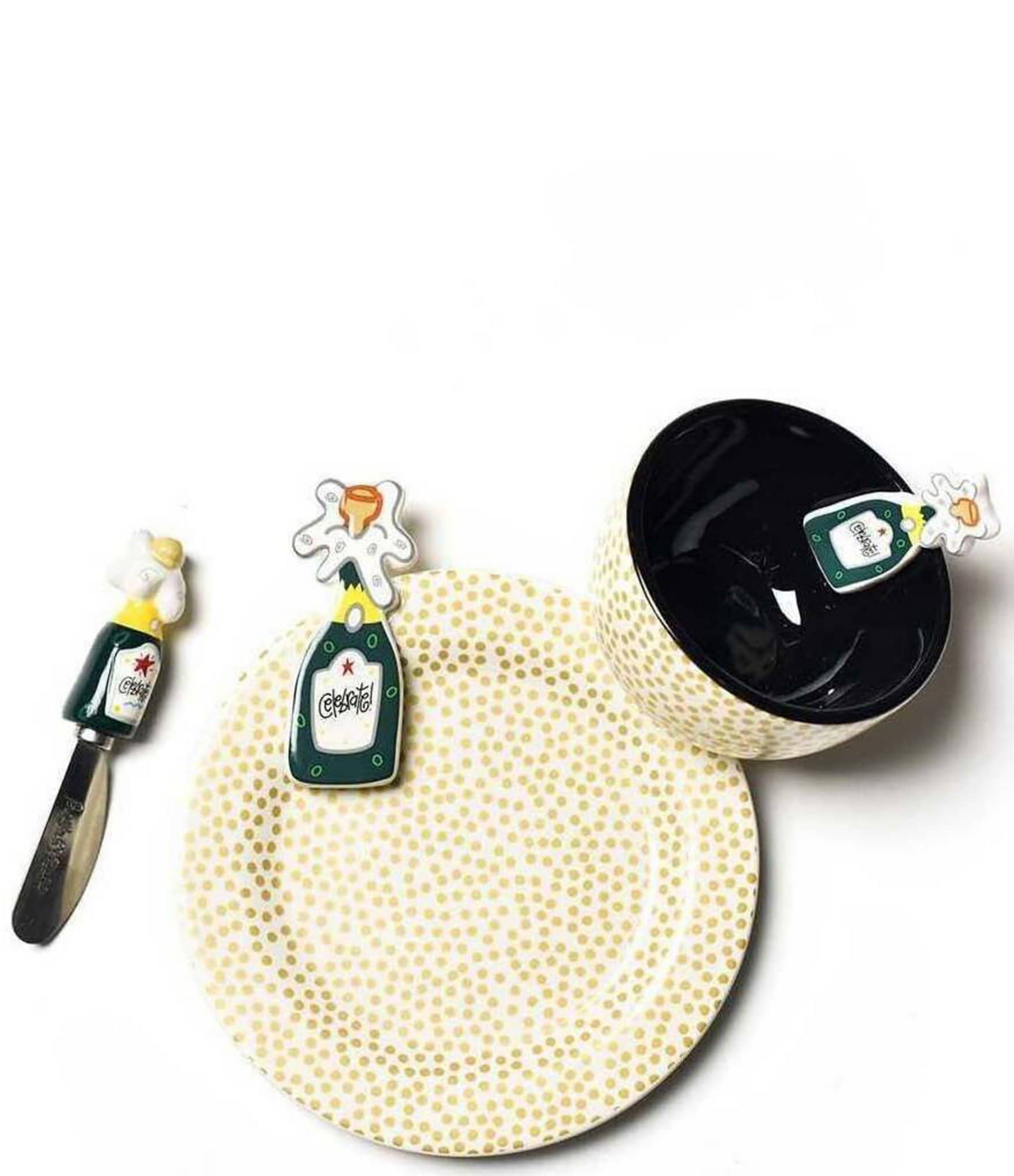 Happy Everything! Champagne Embellishment Plate, Bowl & Spreader Set