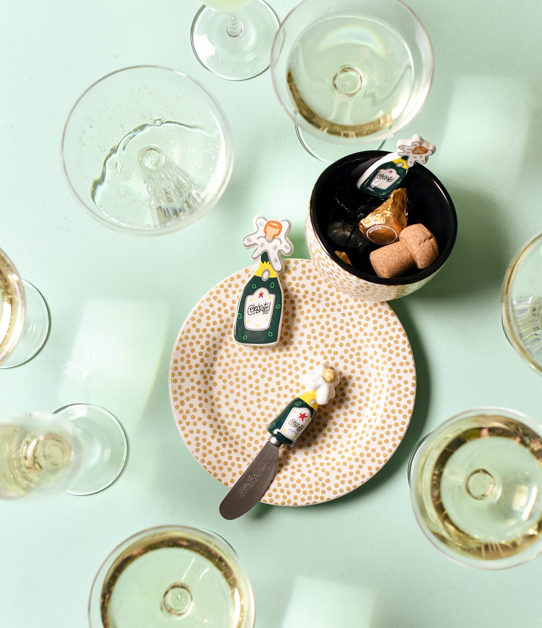 Happy Everything! Champagne Embellishment Plate, Bowl & Spreader Set