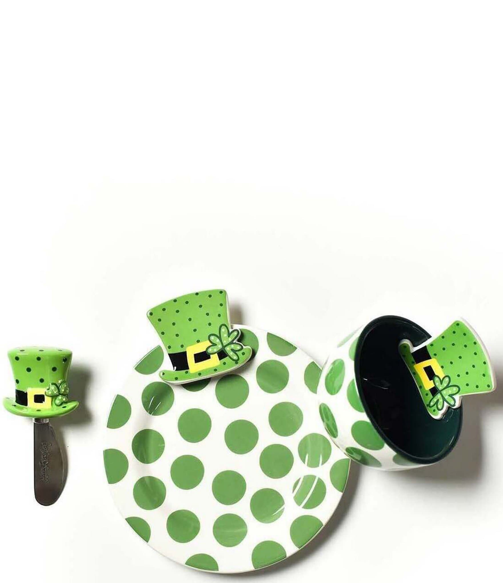 Happy Everything! Leprechaun Hat Embellishment Plate, Bowl & Spreader Set