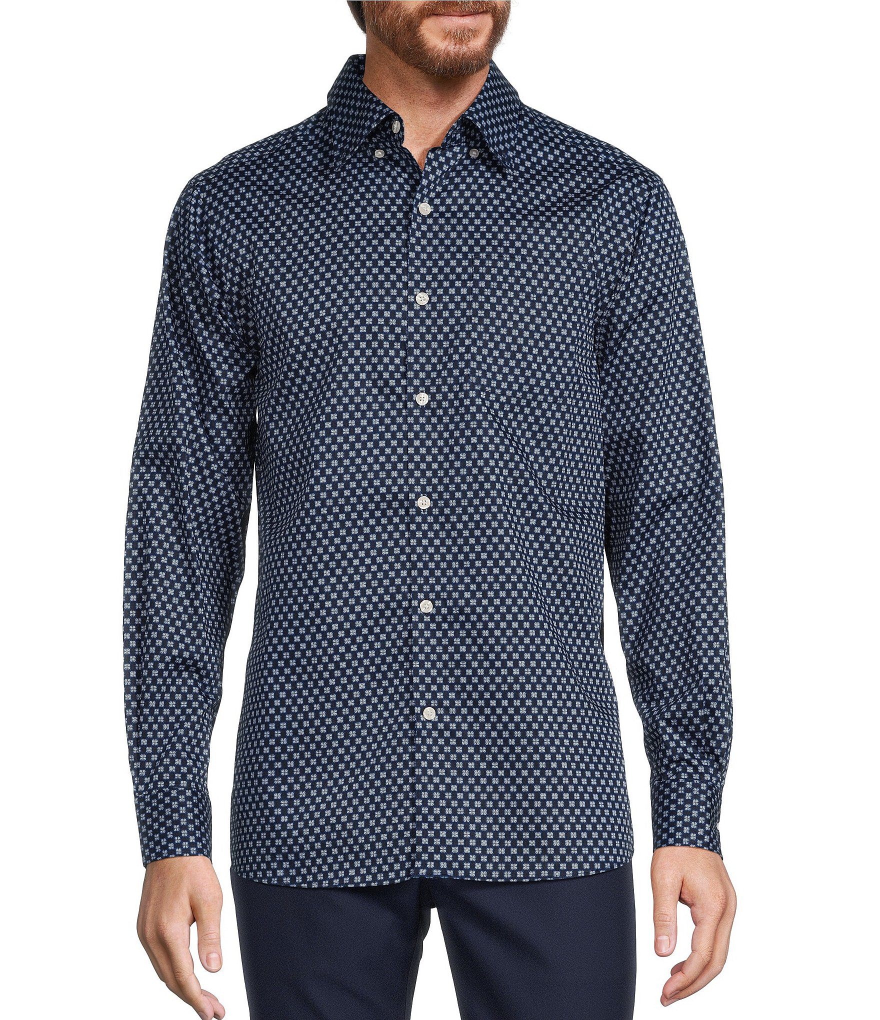 Hart Schaffner Marx Autumnal Equinox Collection Long Sleeve Geo Button ...