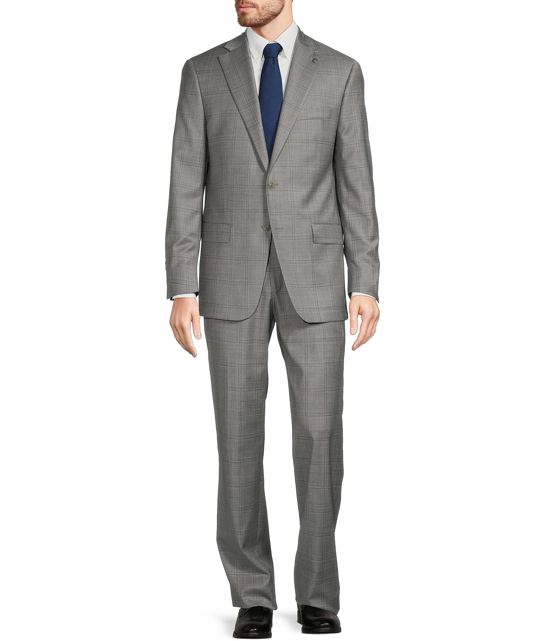 Hart Schaffner Marx Chicago Classic Fit Flat Front Plaid 2-Piece Suit ...