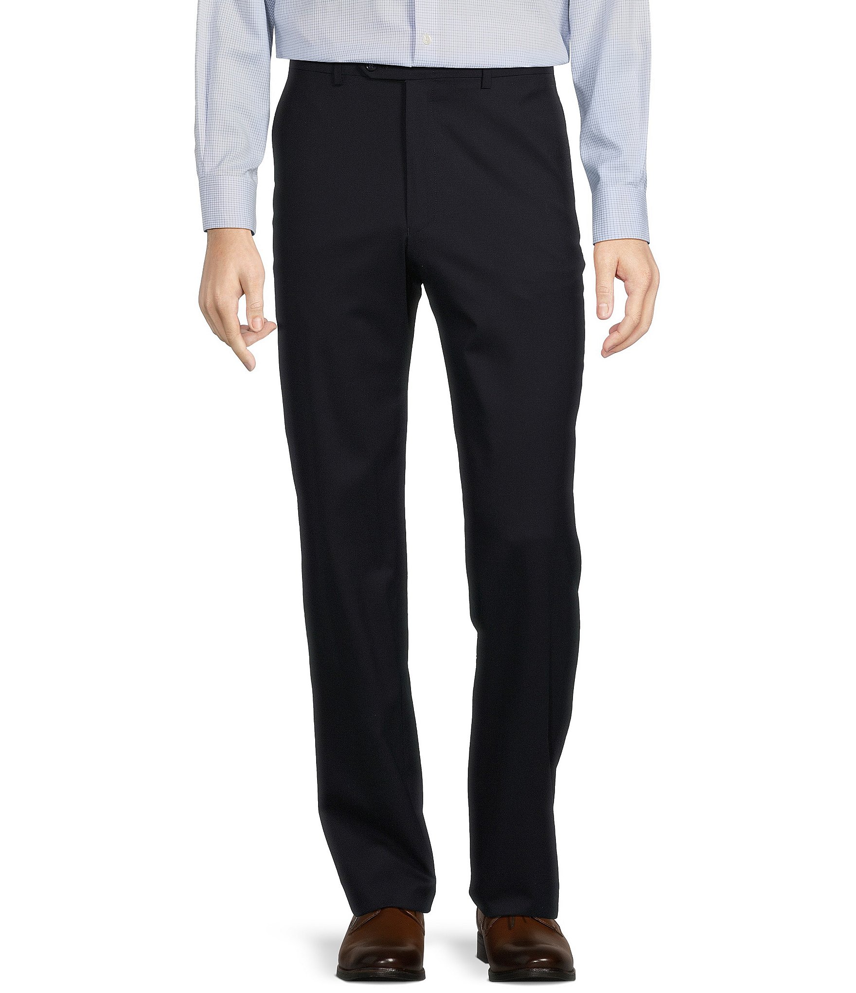 Hart Schaffner Marx Chicago Classic Fit Flat Front Solid Dress Pants ...