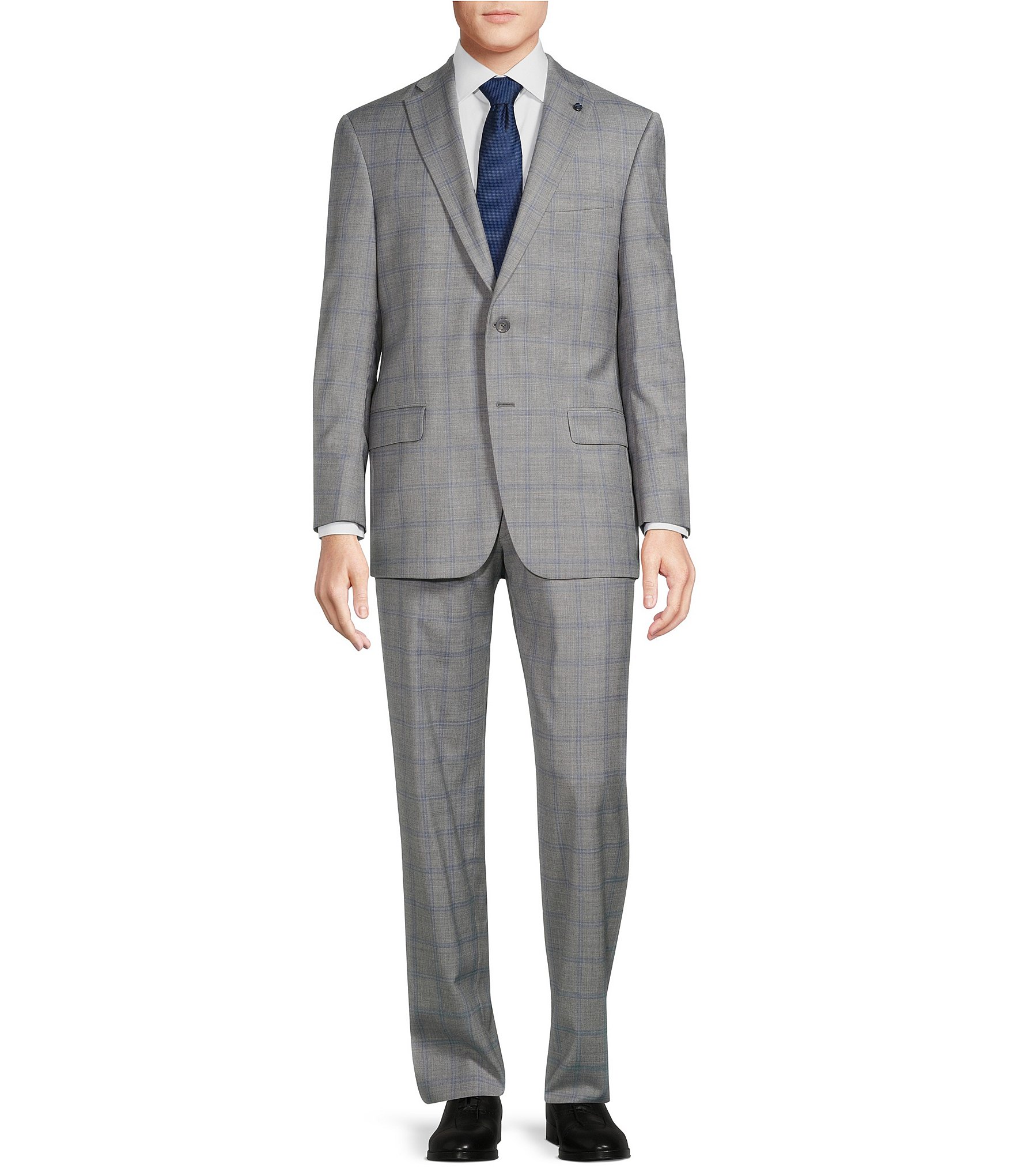 Hart Schaffner Marx Chicago Classic Fit Flat Front Plaid 2-Piece Suit ...