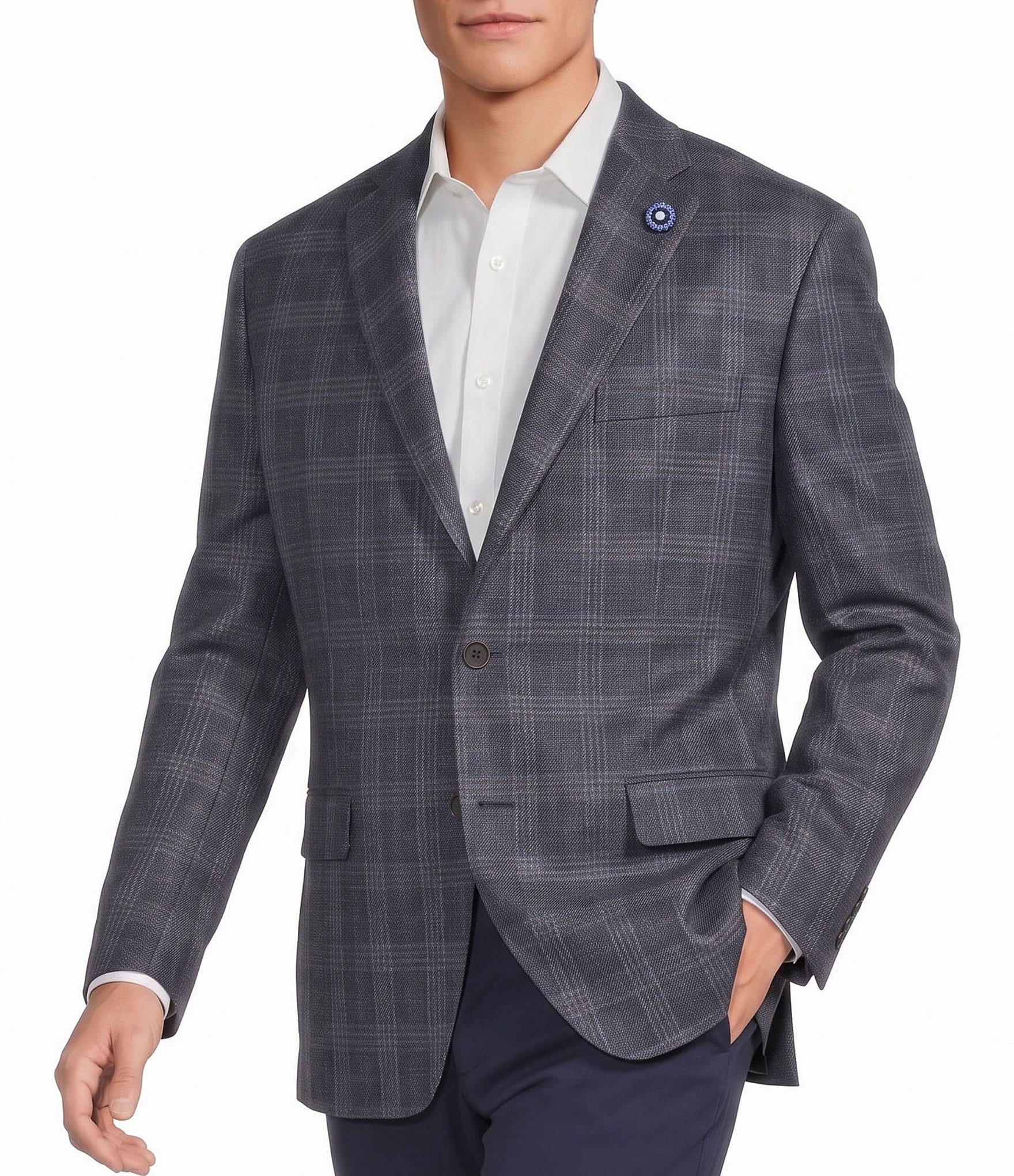 Hart Schaffner Marx Chicago Classic Fit Plaid Wool Blend Sport Coat