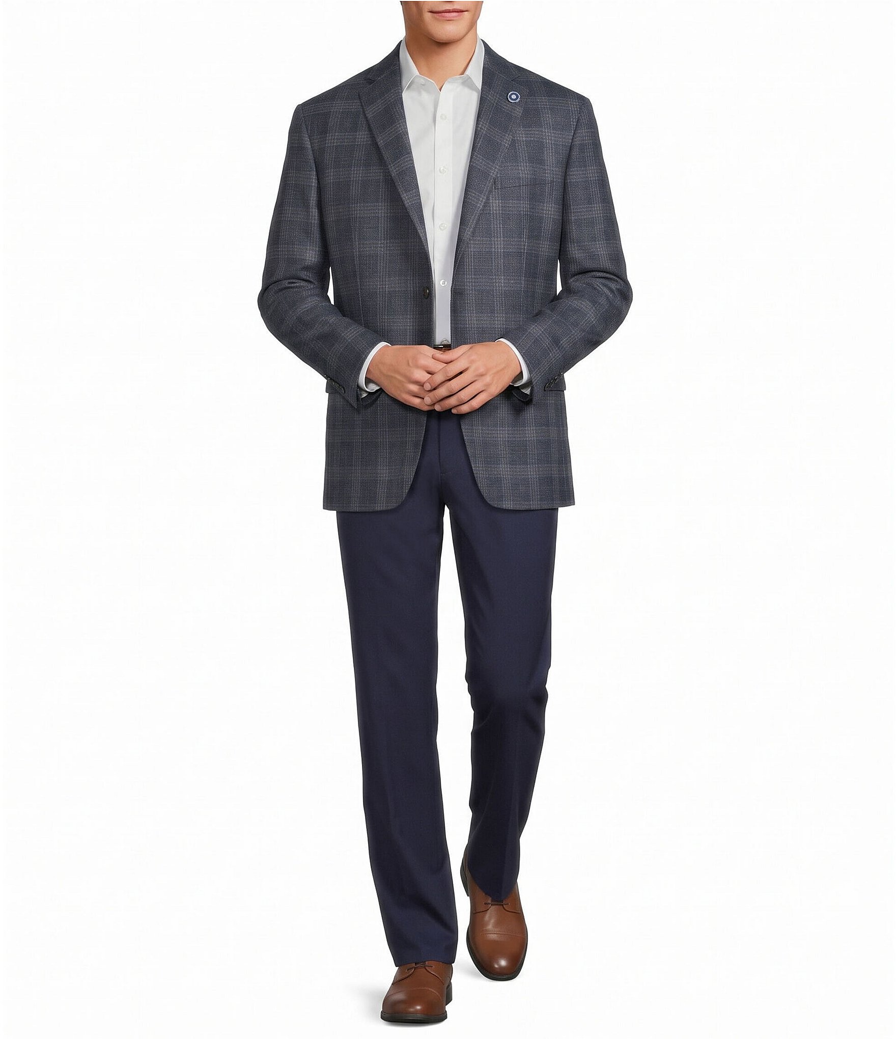 Hart Schaffner Marx Chicago Classic Fit Plaid Wool Blend Sport Coat