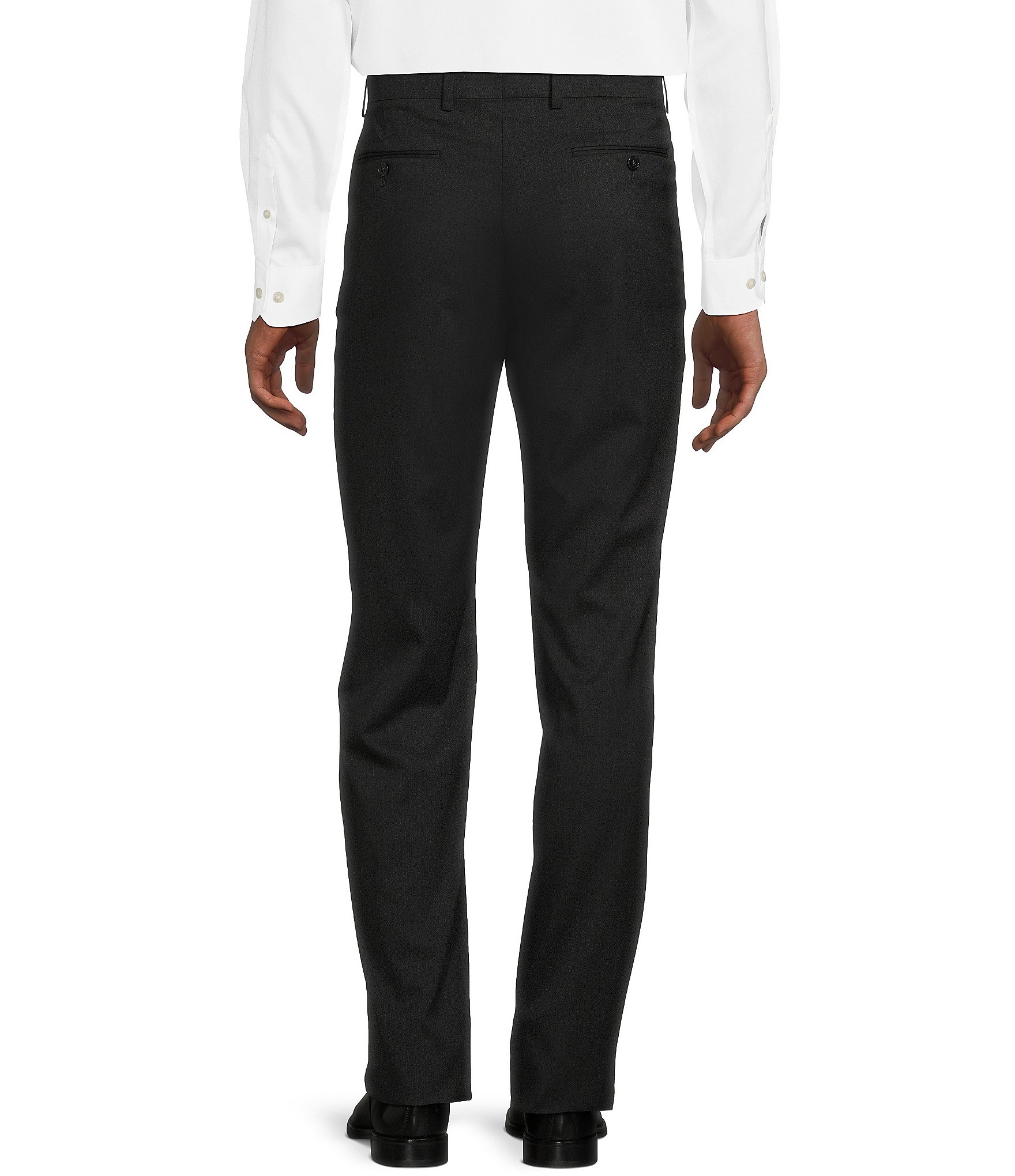 Hart Schaffner Marx Chicago Classic Fit Reverse Pleat Solid Dress Pants