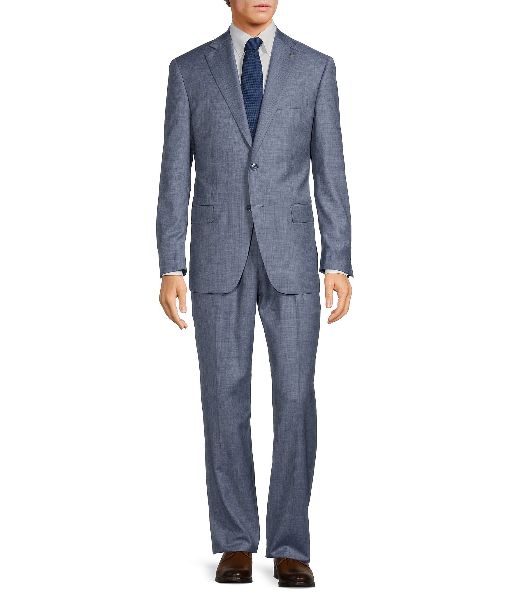 Hart Schaffner Marx Chicago Classic Fit Reverse Pleated Sharkskin 2-Piece Suit