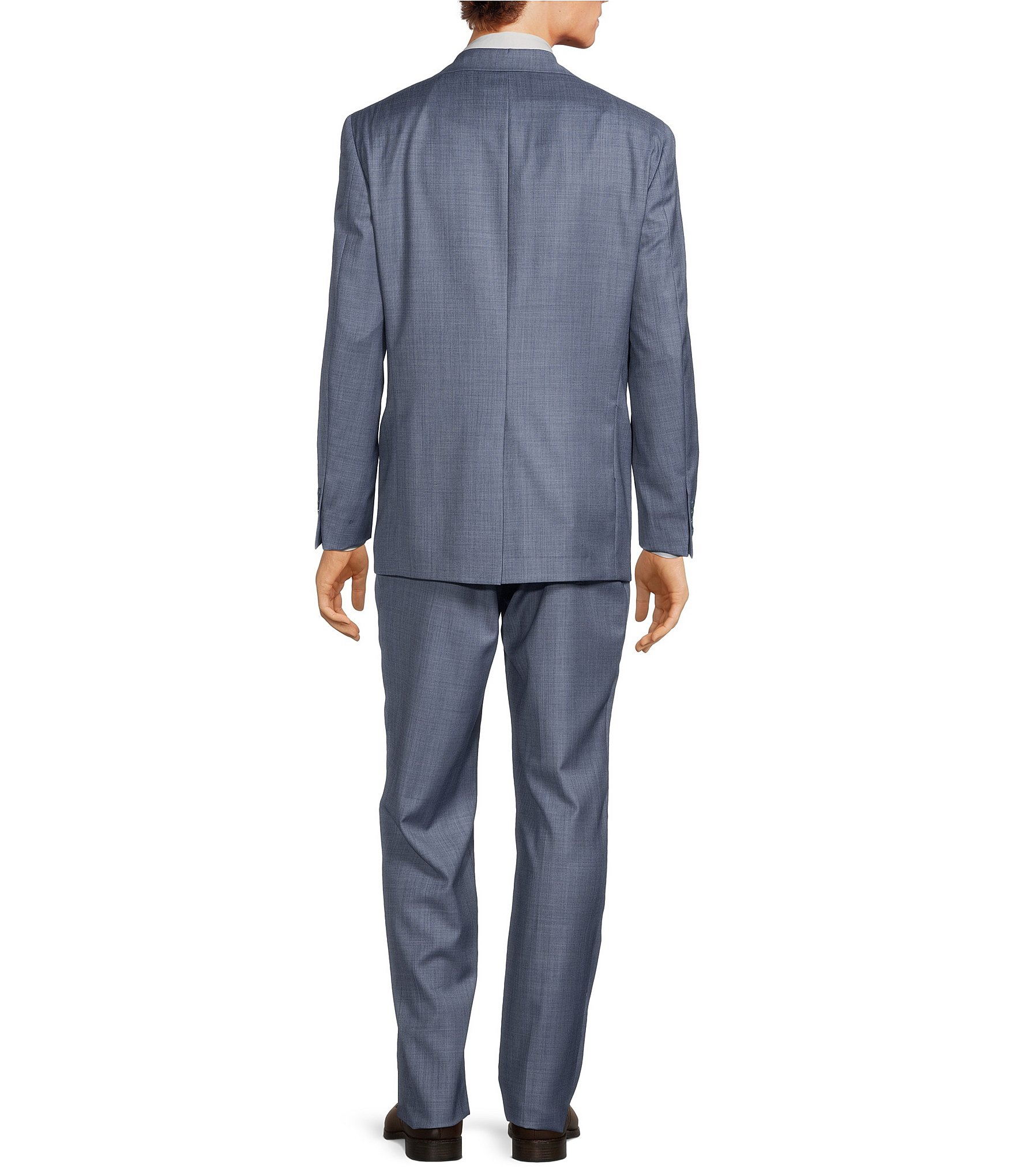 Hart Schaffner Marx Chicago Classic Fit Reverse Pleated Sharkskin 2-Piece Suit