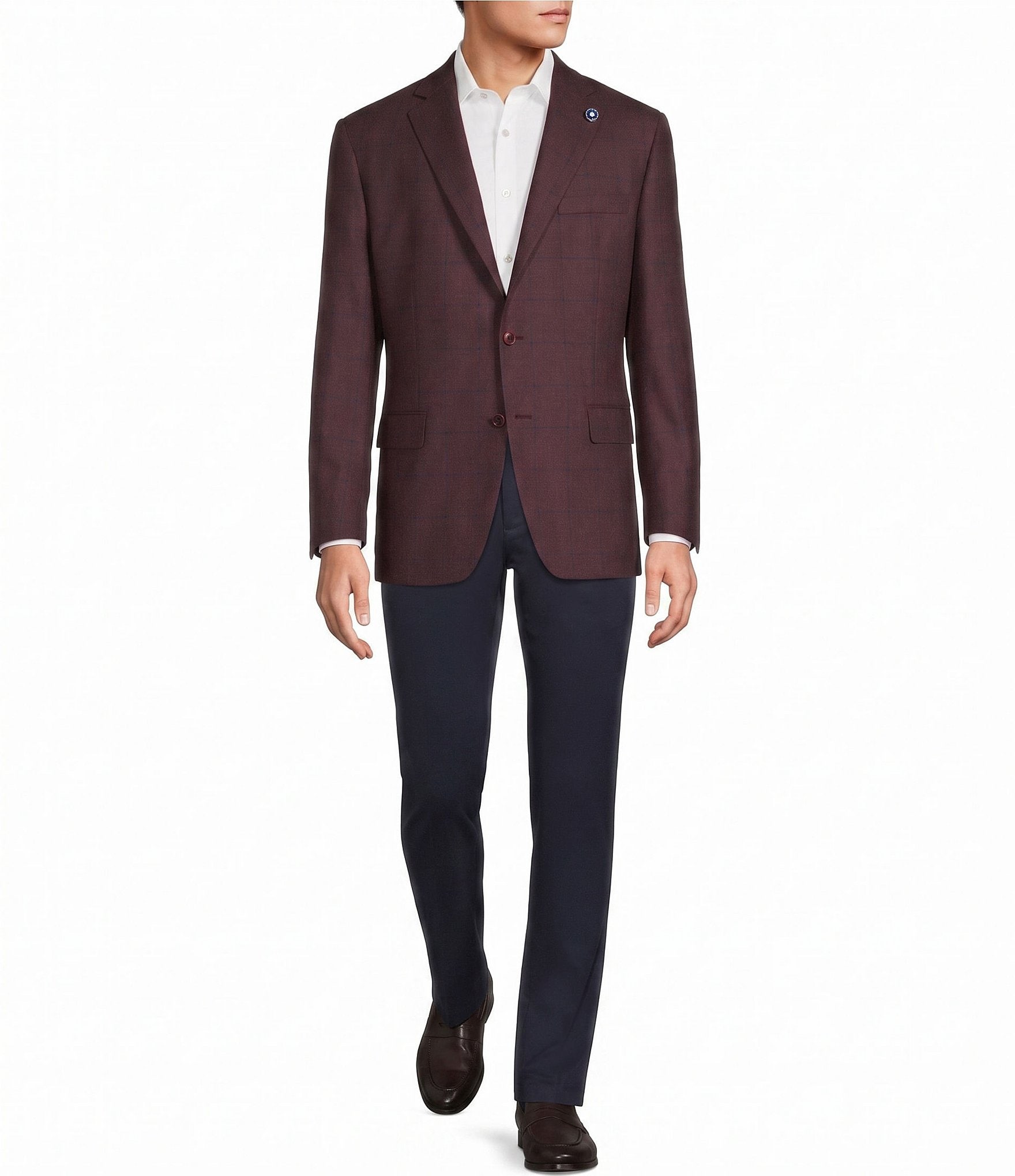 Hart Schaffner Marx Chicago Classic Fit Windowpane Plaid Sport Jacket