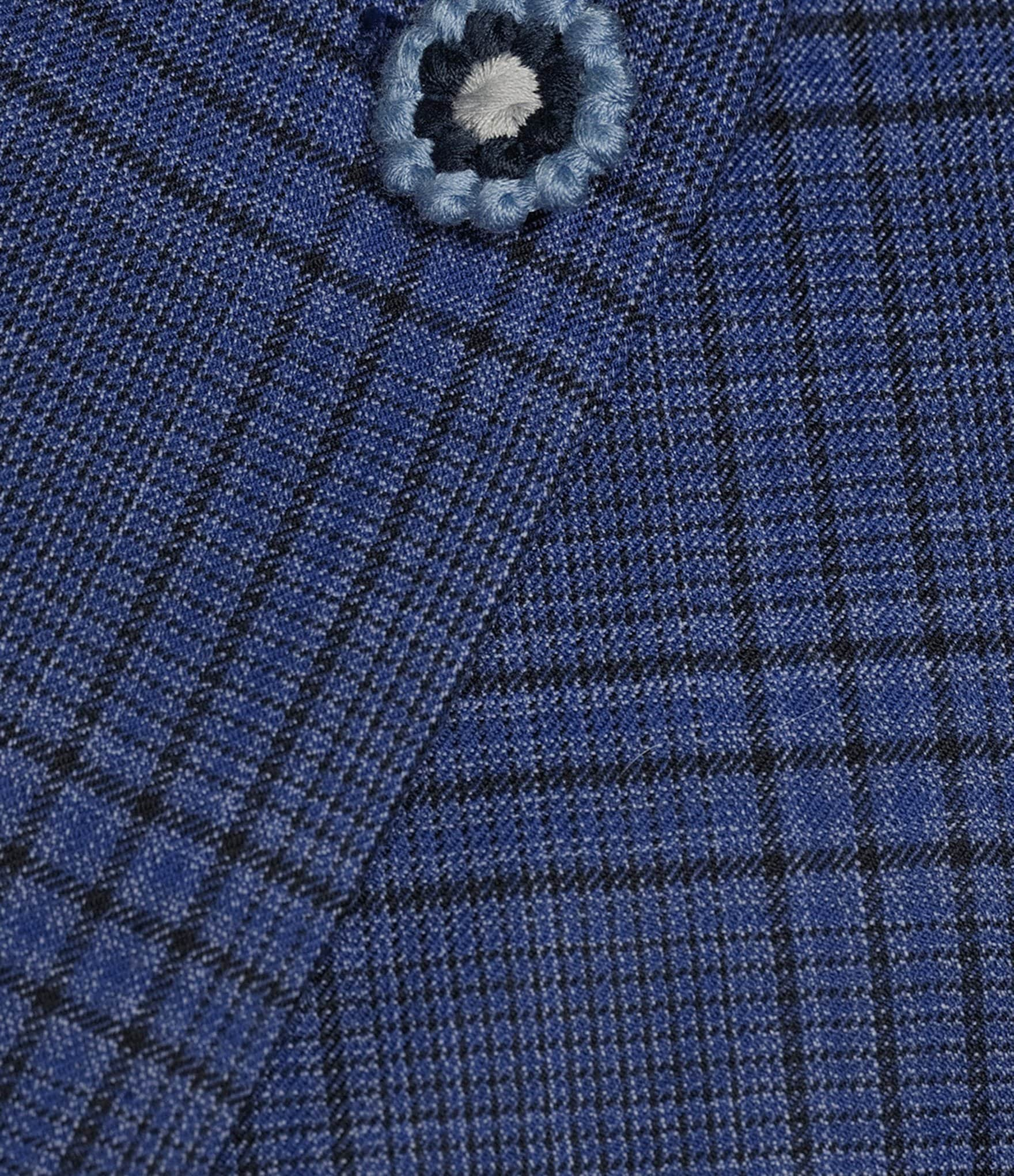 Hart Schaffner Marx Chicago Fit Open Blue Plaid Pattern Sport Coat