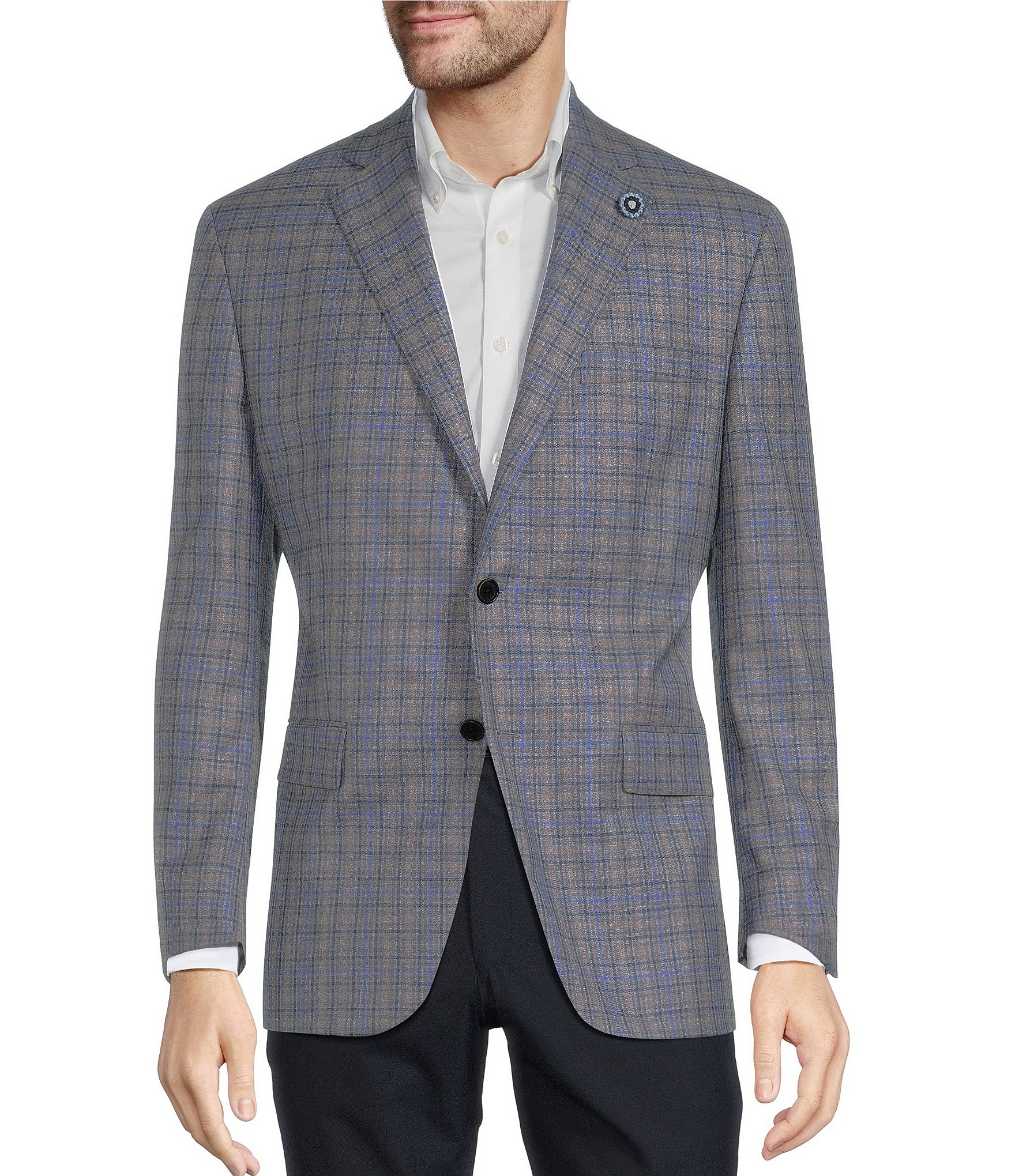 Hart Schaffner Marx Chicago Fit Blue Plaid Pattern Sport Coat | Dillard's