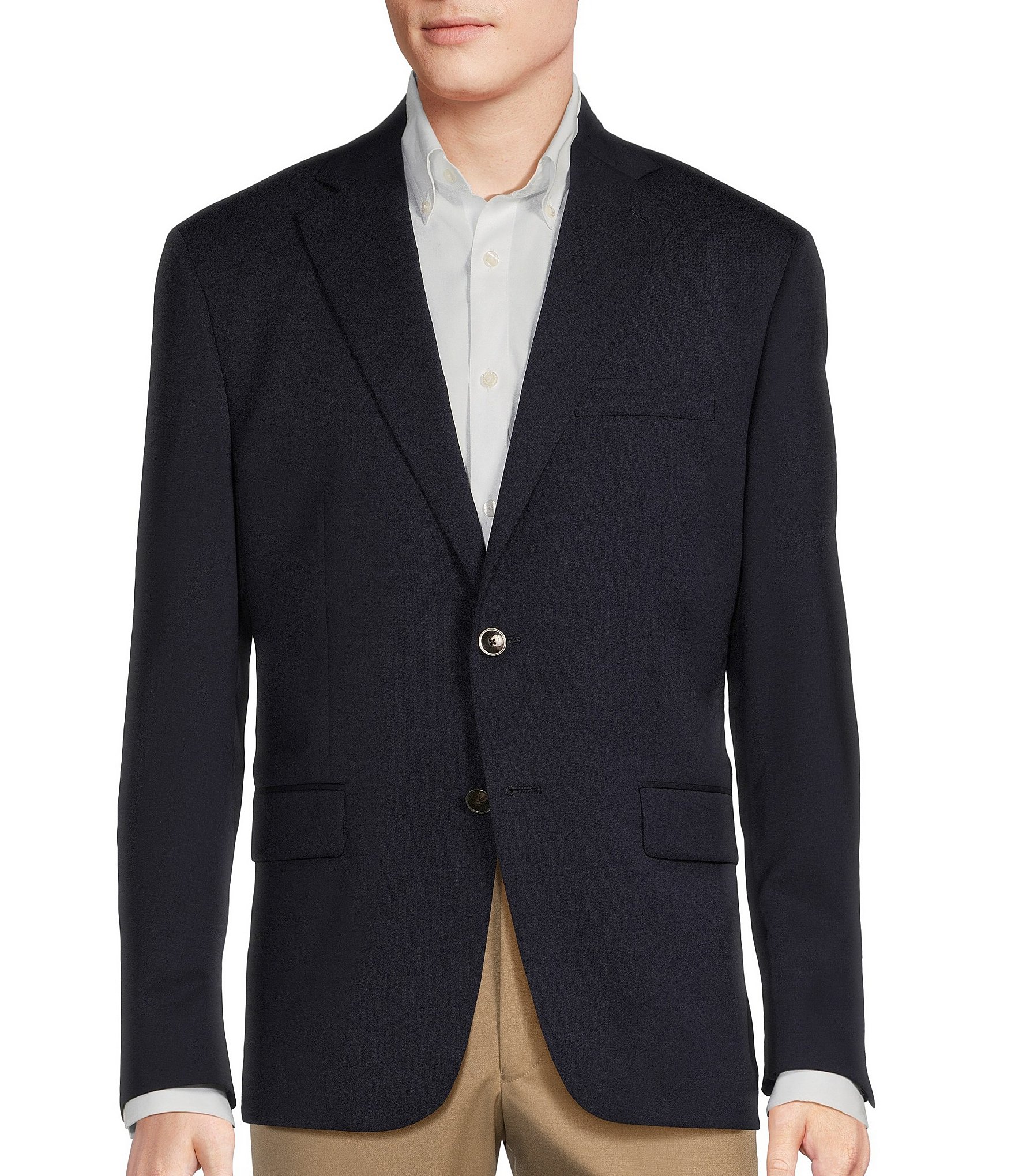 Hart Schaffner Marx Classic Fit Solid Navy Wool Blend Sportcoat | Dillard's