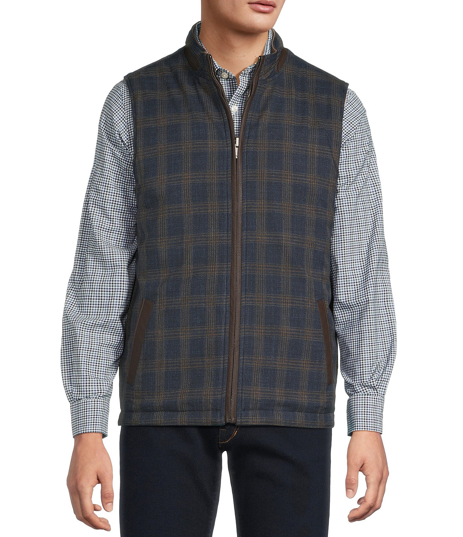 Hart Schaffner Marx Diamond Quilt Pattern Reversible Vest