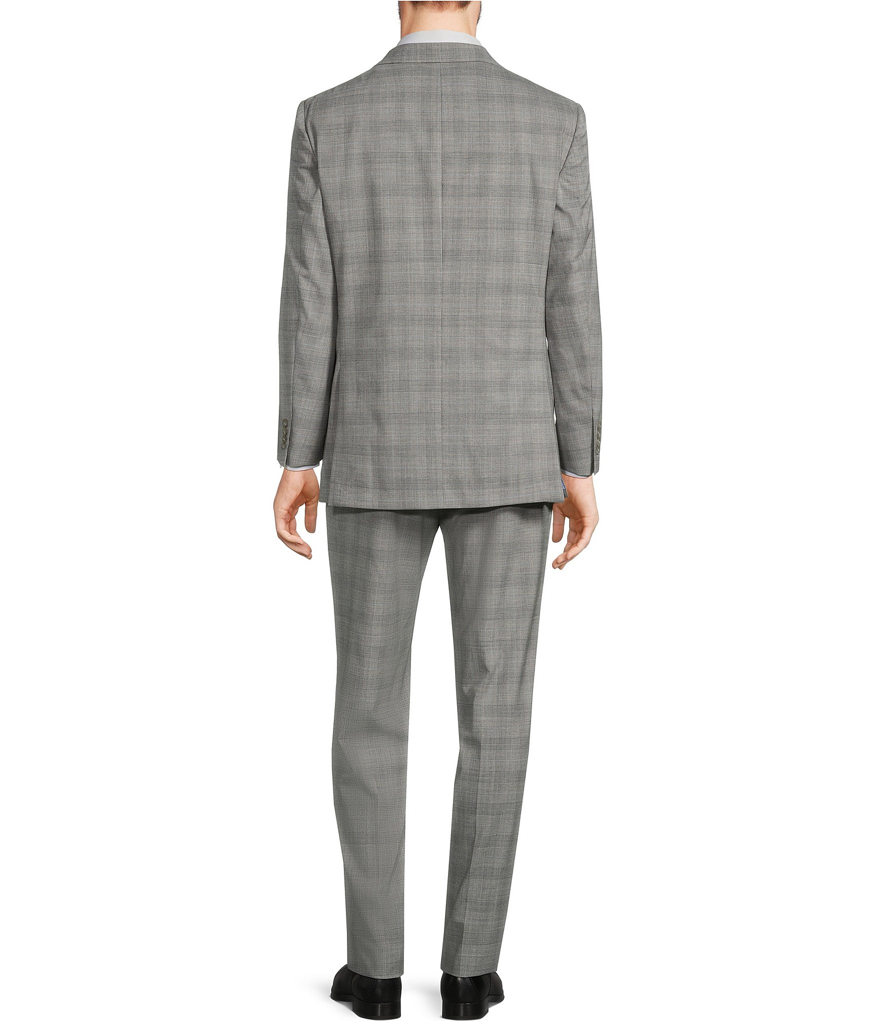 Hart Schaffner Marx Chicago Classic Fit Flat Front Performance Plaid 2-Piece Suit