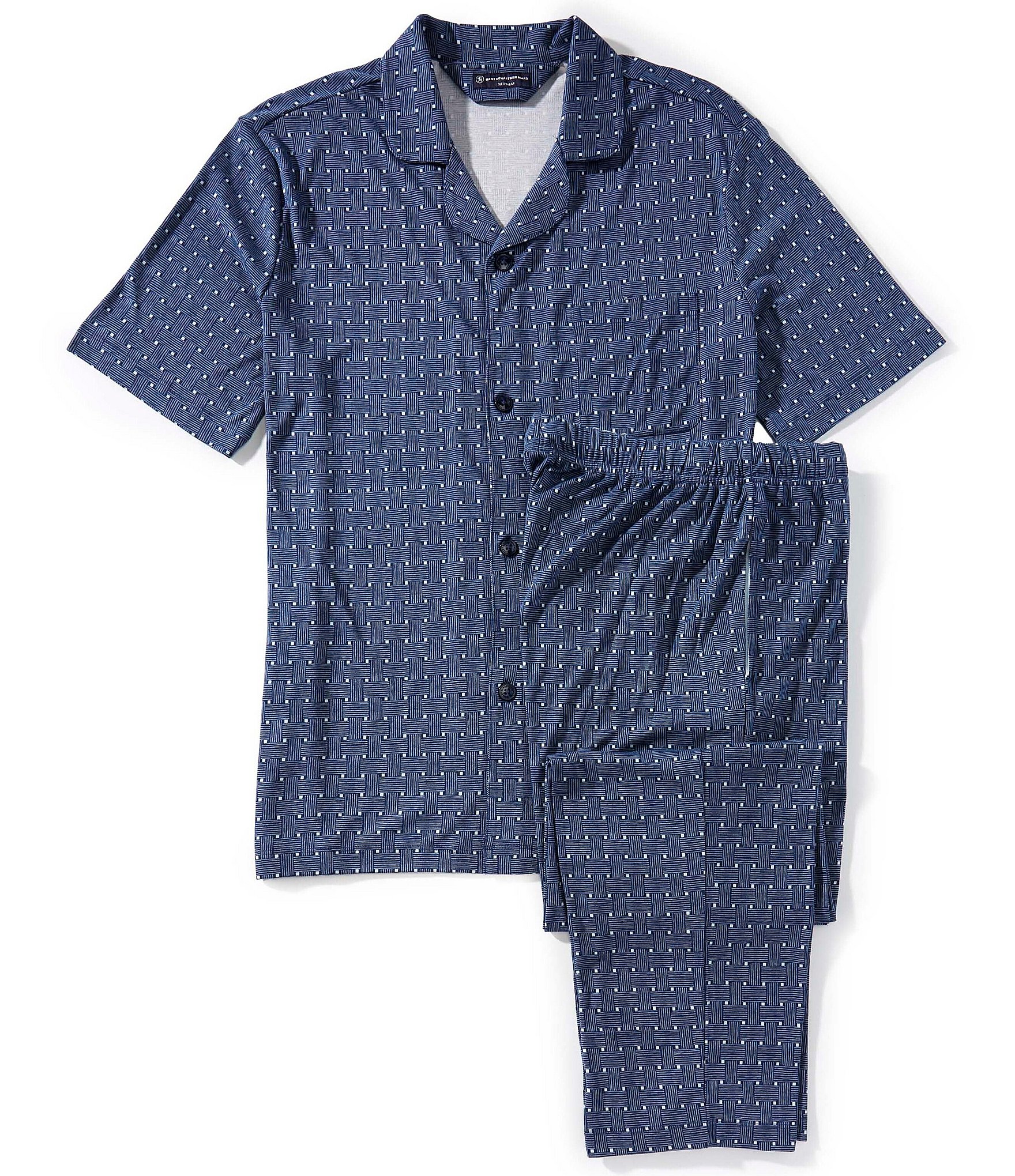 Hart Schaffner Marx Long Sleeve Knit 2-Piece Pajama Set