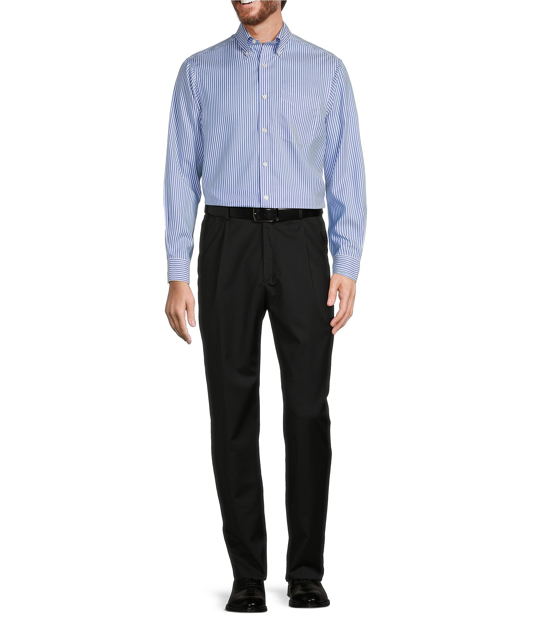 Hart Schaffner Marx Chicago Classic Fit Pleated Solid Dress Pants