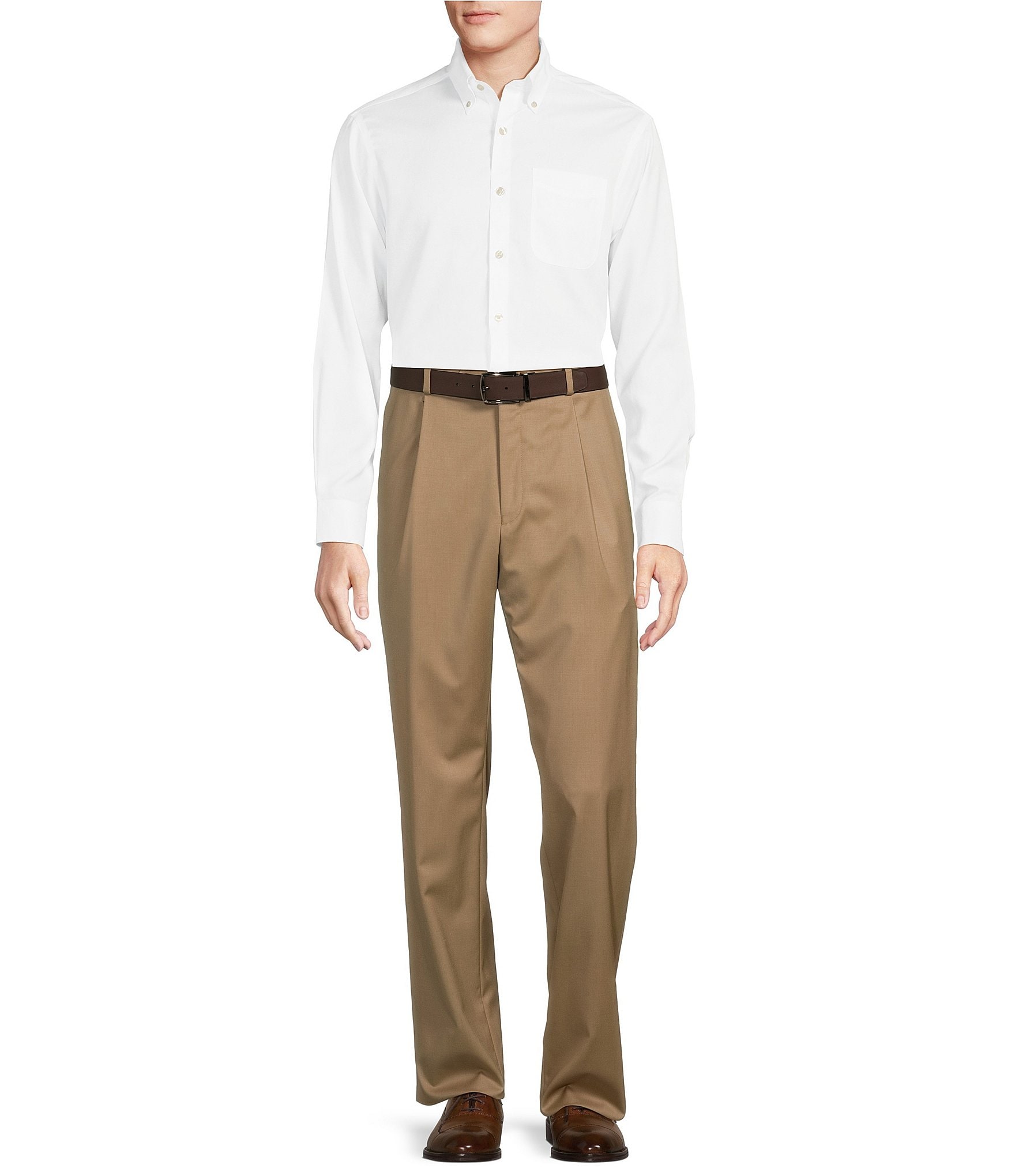 Hart Schaffner Marx Chicago Classic Fit Pleated Solid Dress Pants