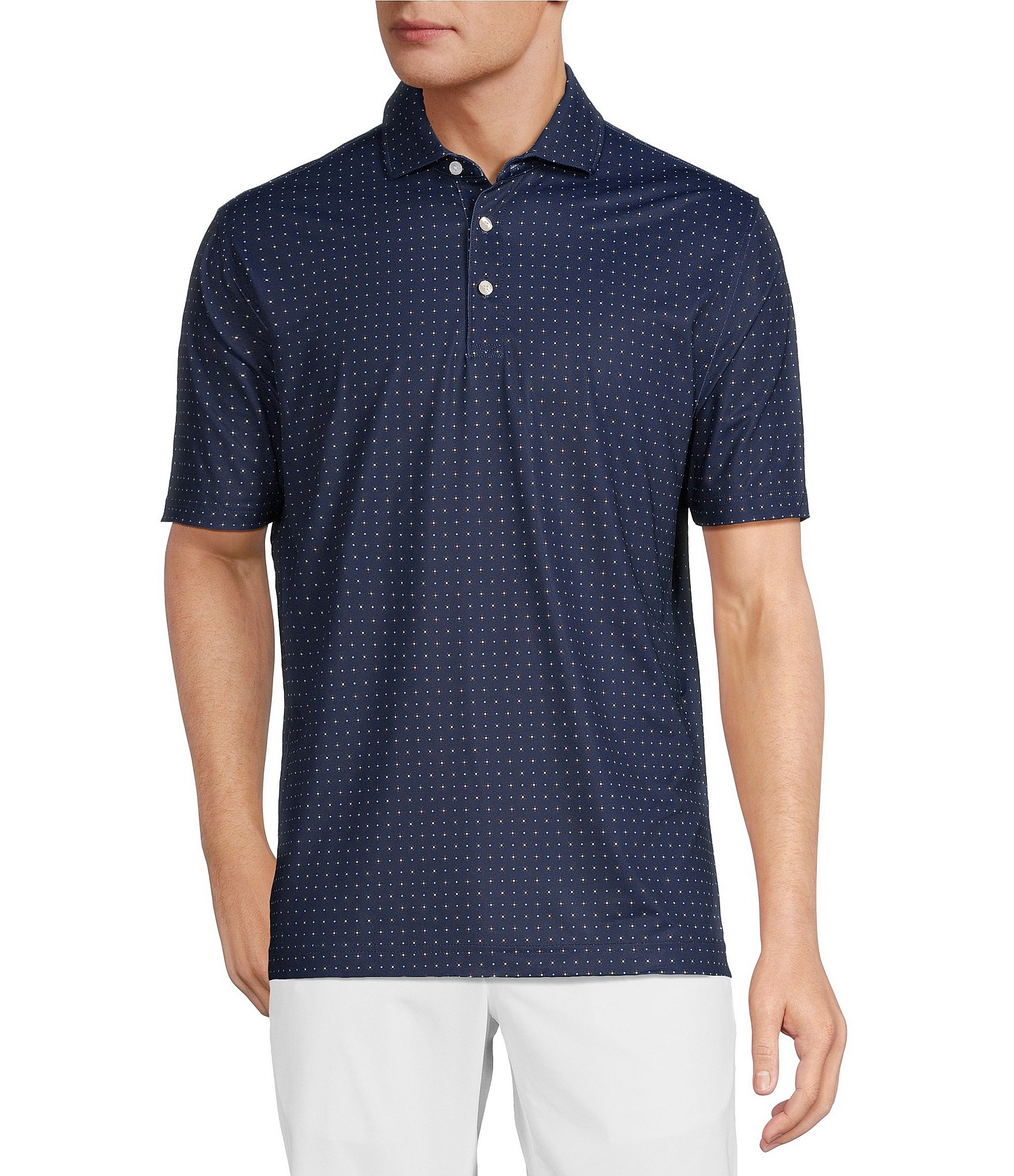 Hart Schaffner Marx Luxury Performance Diamond Geo Short Sleeve Polo ...