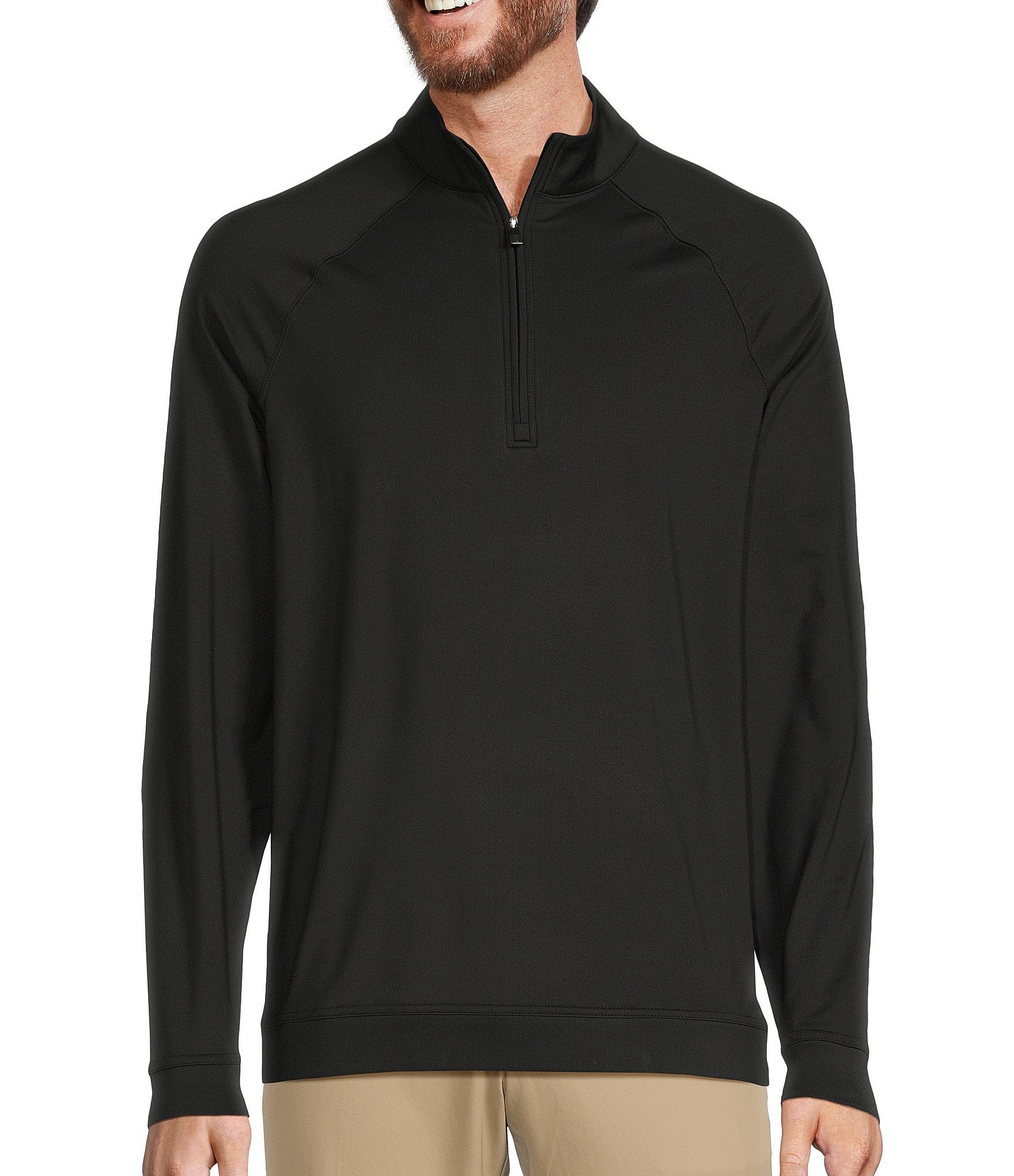 Hart Schaffner Marx Luxury Performance Long Sleeve Quarter-zip Solid 