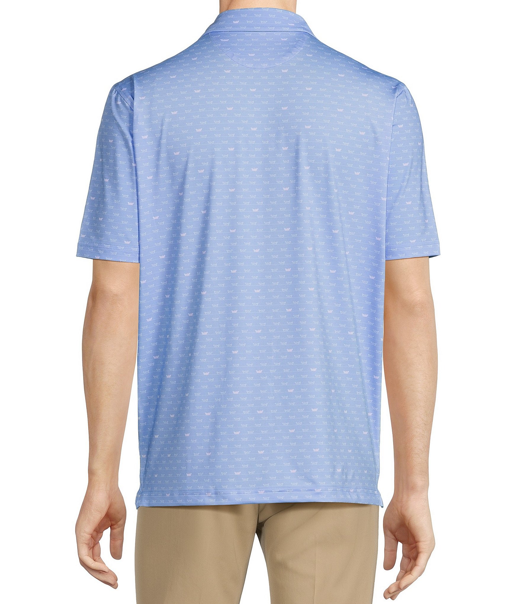 Hart Schaffner Marx Luxury Performance Printed Short Sleeve Knit Polo Shirt