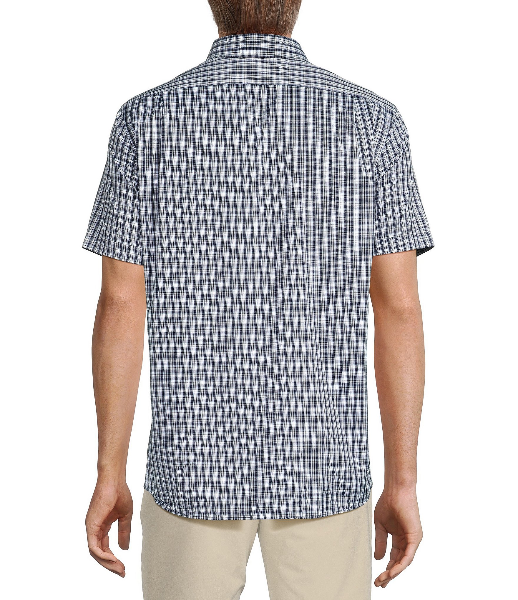 Hart Schaffner Marx Luxury Performance Short Sleeve Mini Check Sport Shirt