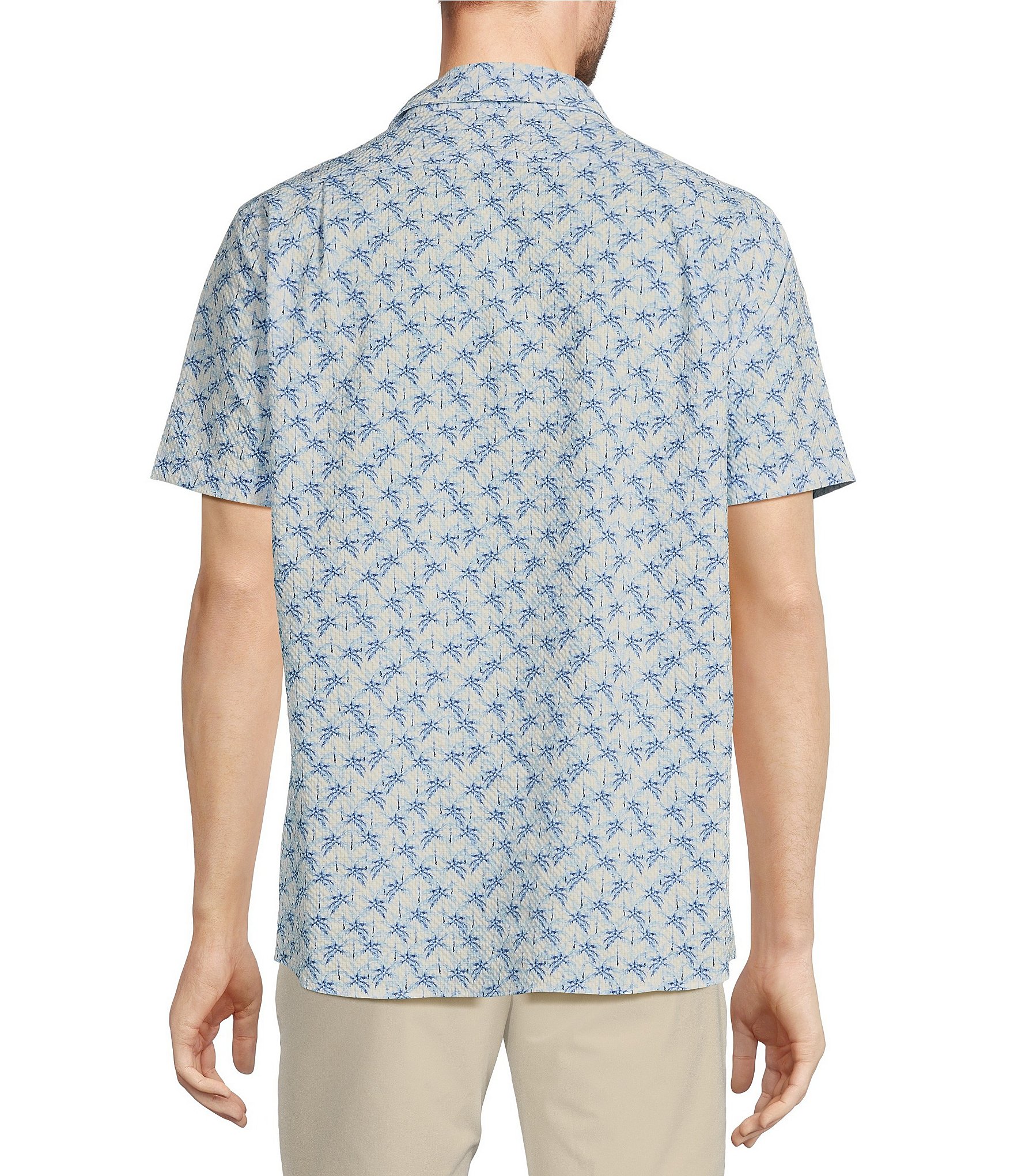 Hart Schaffner Marx Luxury Performance Short Sleeve Palm Printed Sportshirt