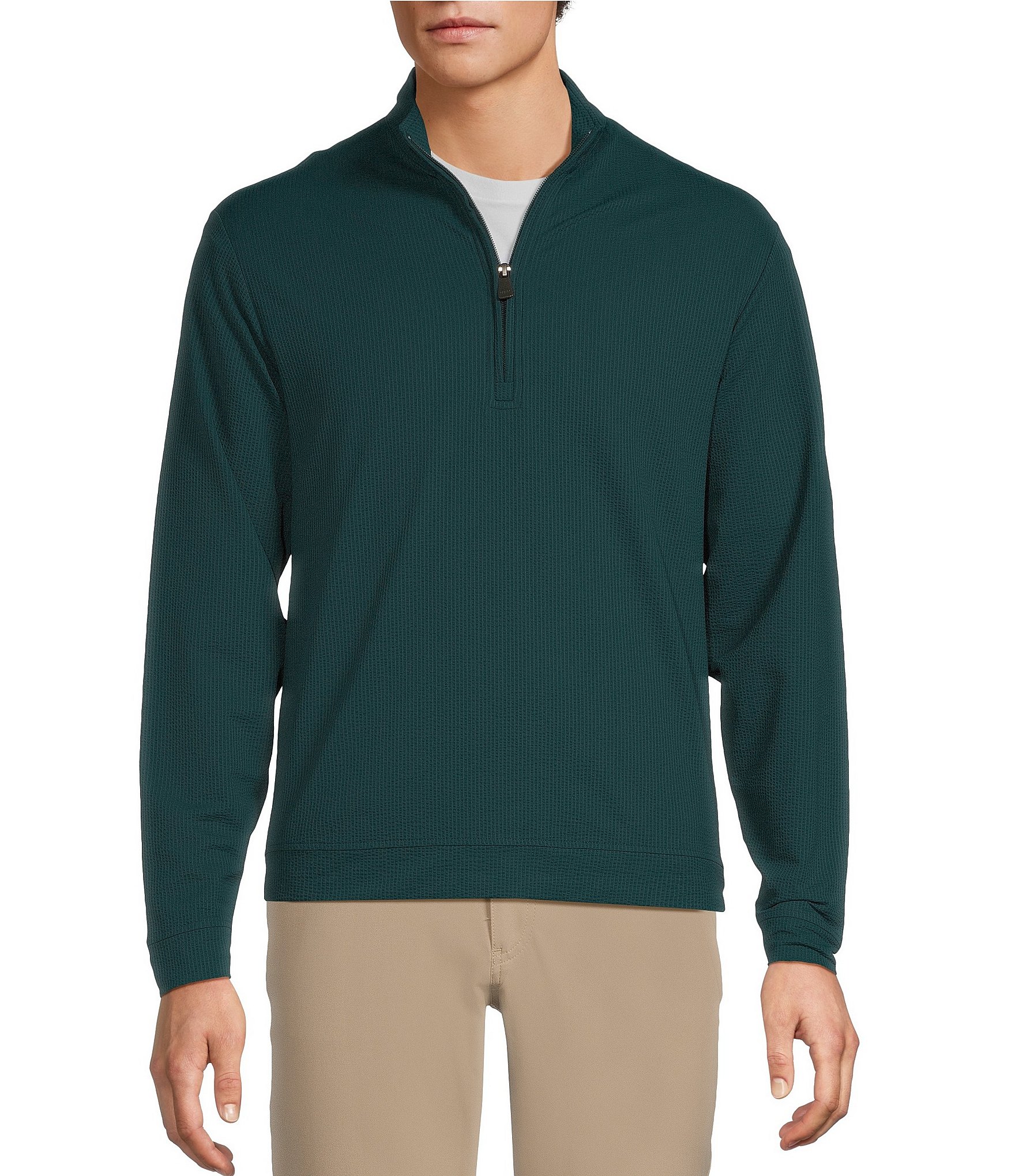 Hart Schaffner Marx Luxury Performance Textured Quarter Zip Pullover