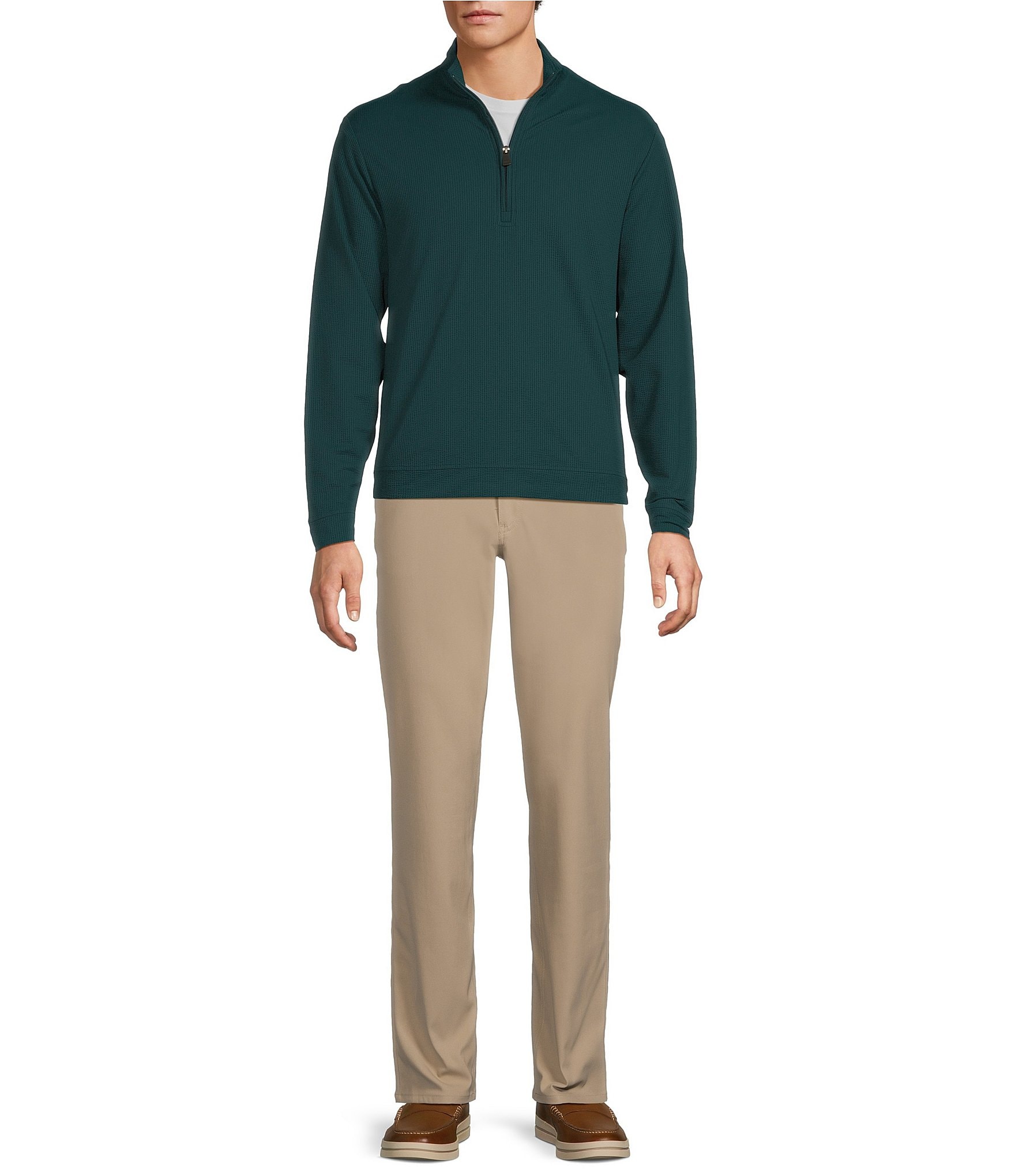 Hart Schaffner Marx Luxury Performance Textured Quarter Zip Pullover