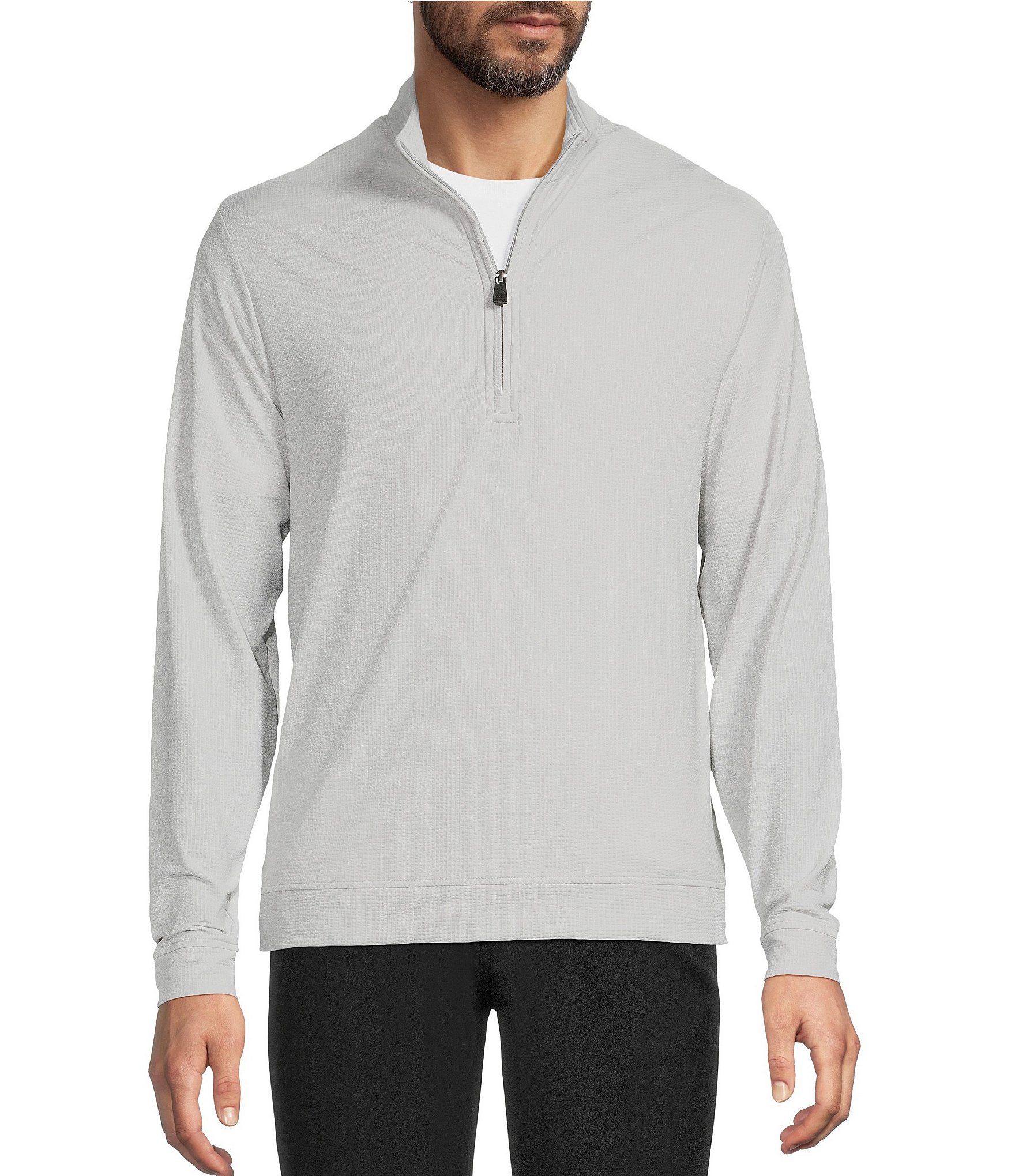 Hart Schaffner Marx Luxury Performance Textured Quarter Zip Pullover