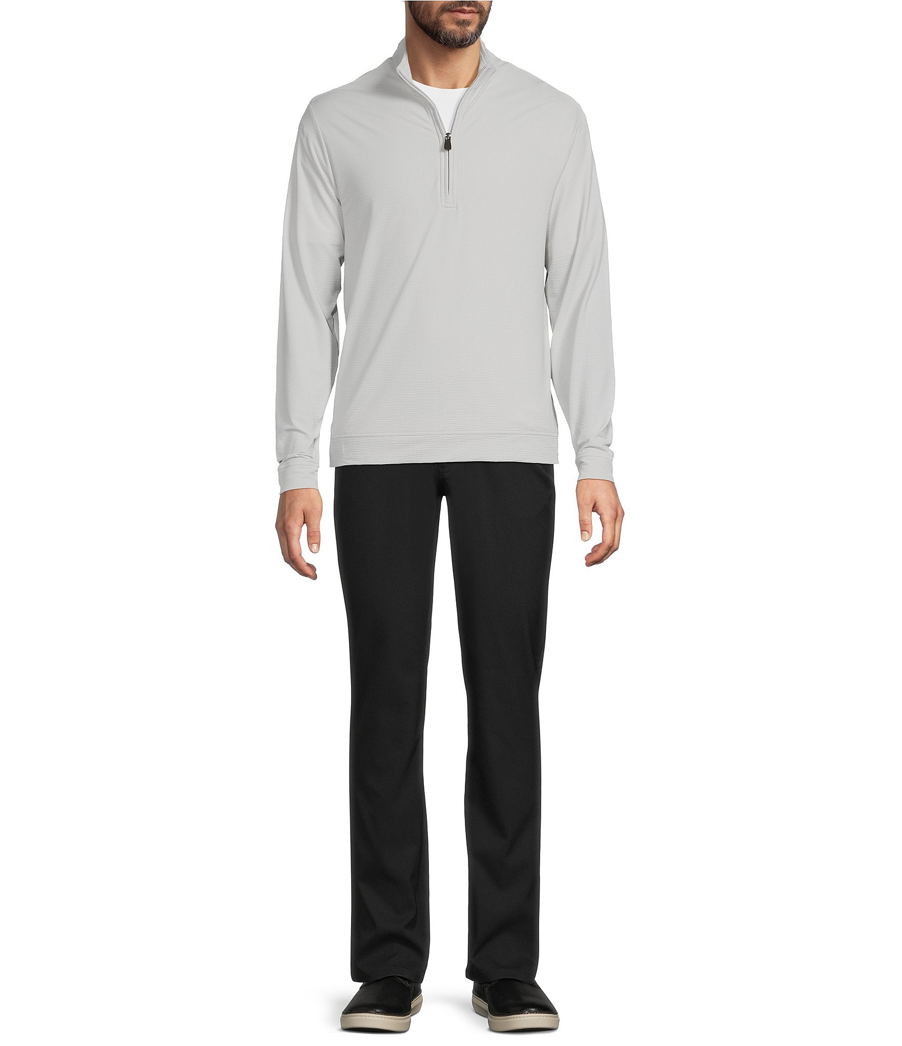 Hart Schaffner Marx Luxury Performance Textured Quarter Zip Pullover
