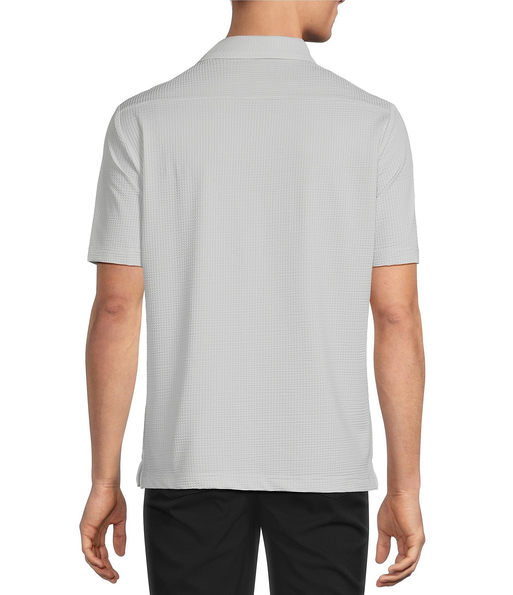 Hart Schaffner Marx Luxury Performance The Driver Short Sleeve Solid Button Front Shirt