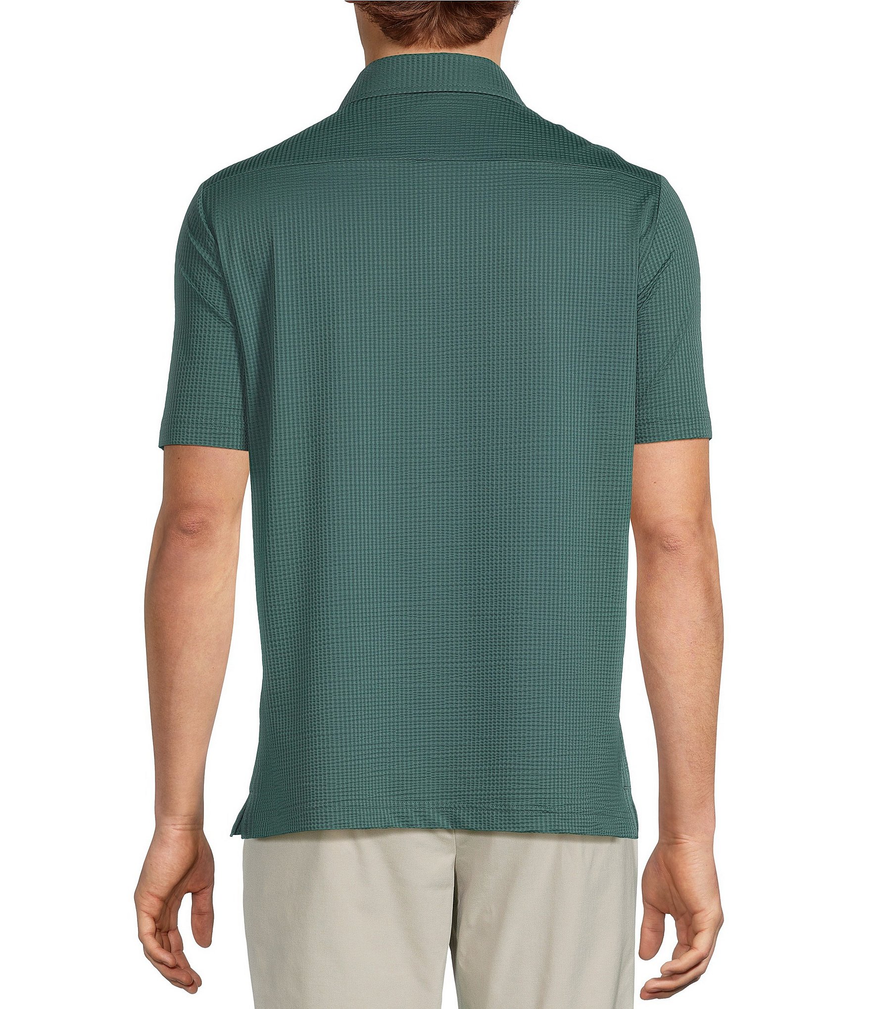 Hart Schaffner Marx Luxury Performance The Driver Short Sleeve Solid Button Front Shirt