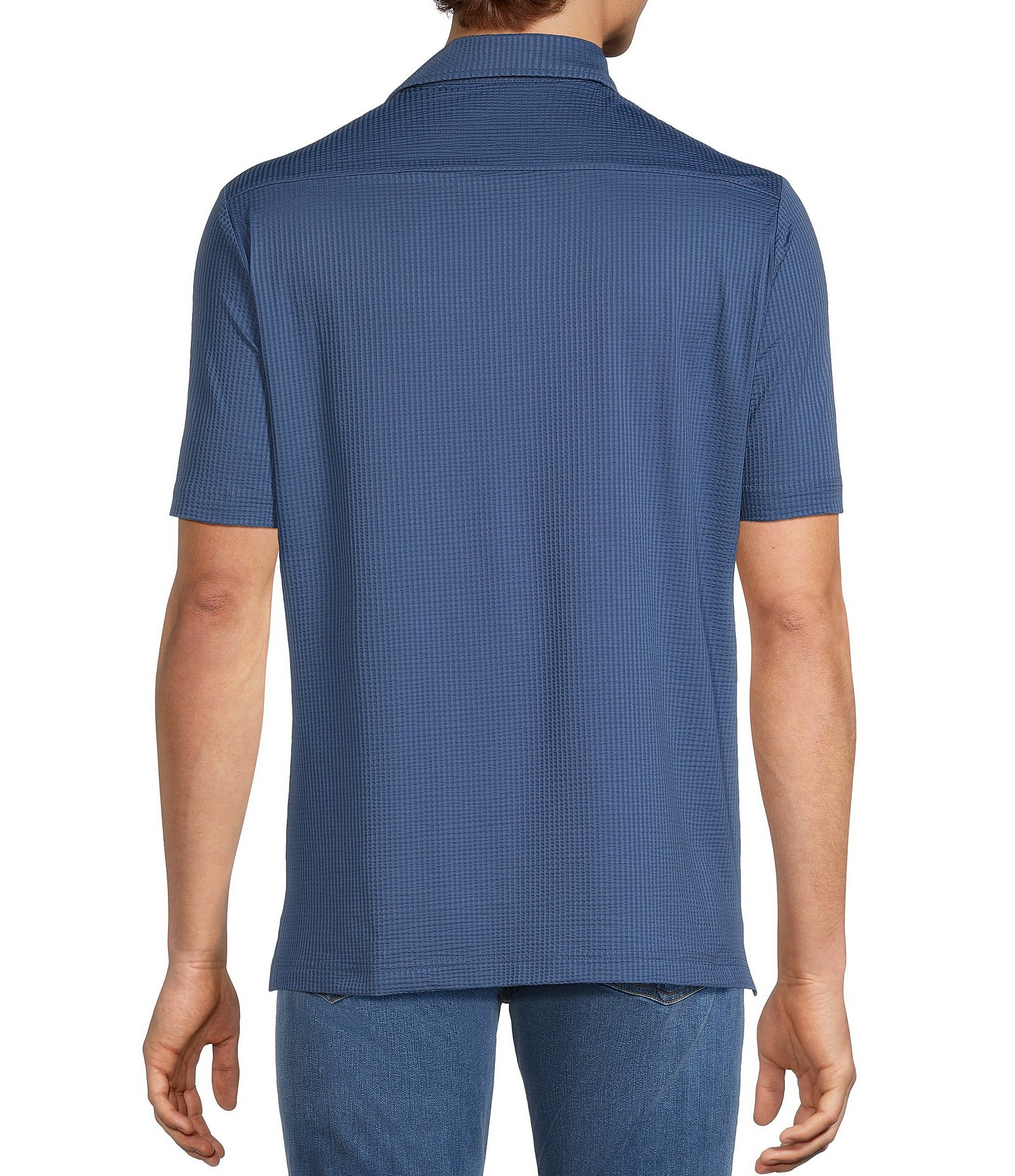 Hart Schaffner Marx Luxury Performance The Driver Short Sleeve Solid Button Front Shirt