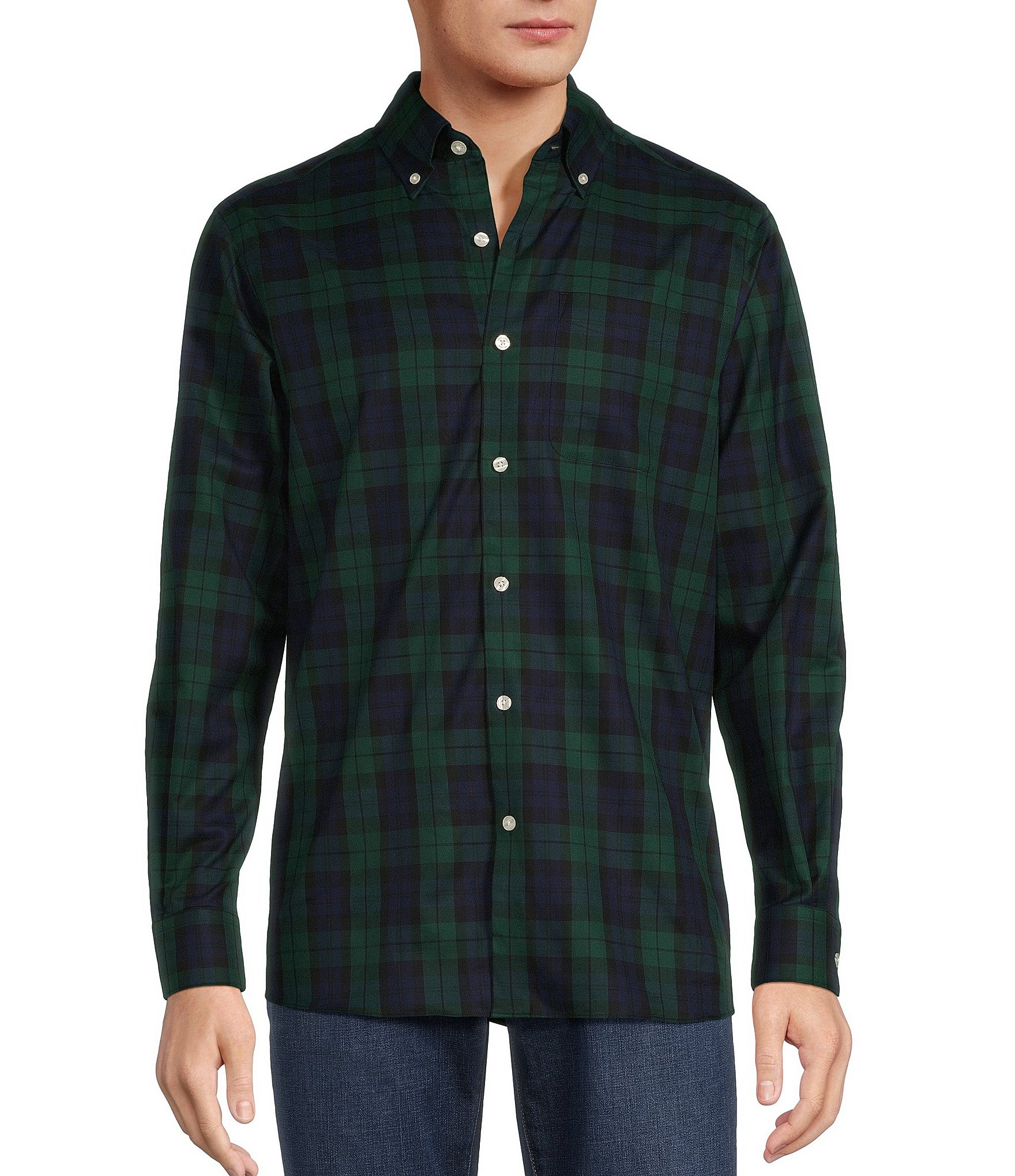 J. Sabatino Plaid Wool Button Down top Tartan Shirt